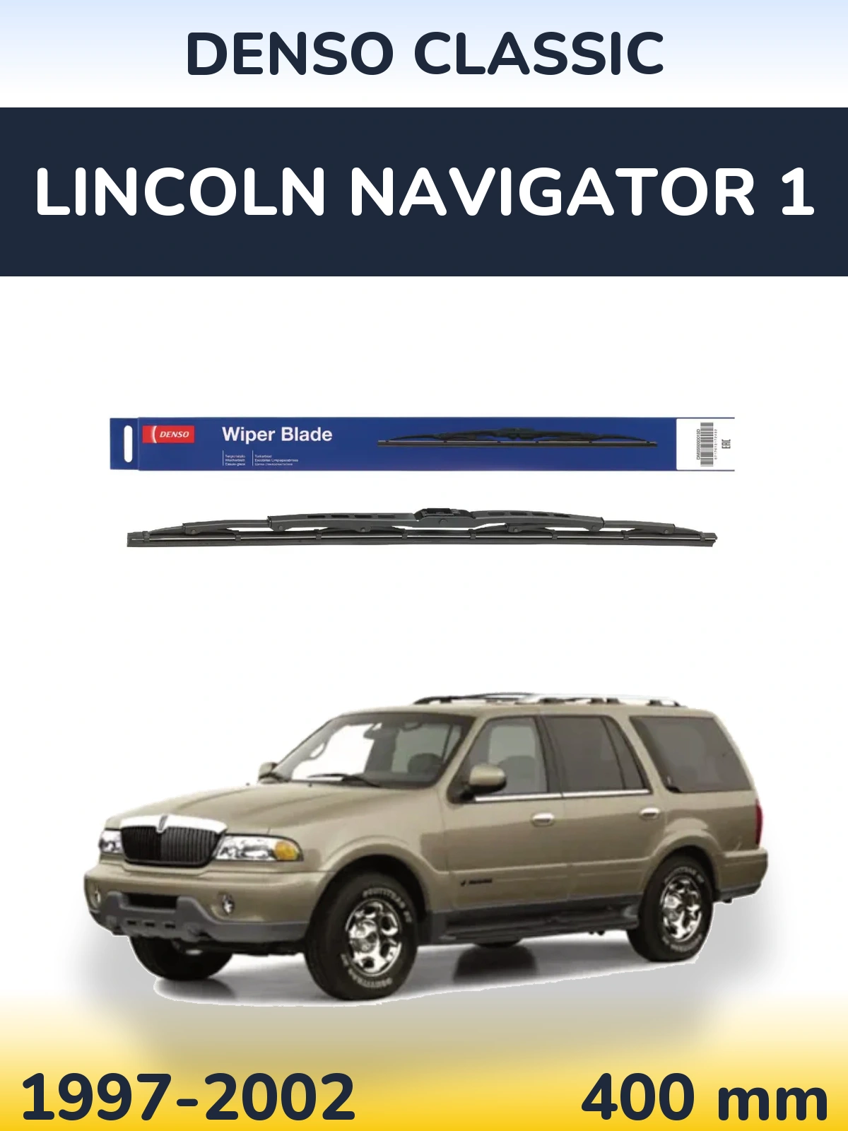 Rear wiper blade Denso Classic 400 mm for Lincoln Navigator 1 1997-2002