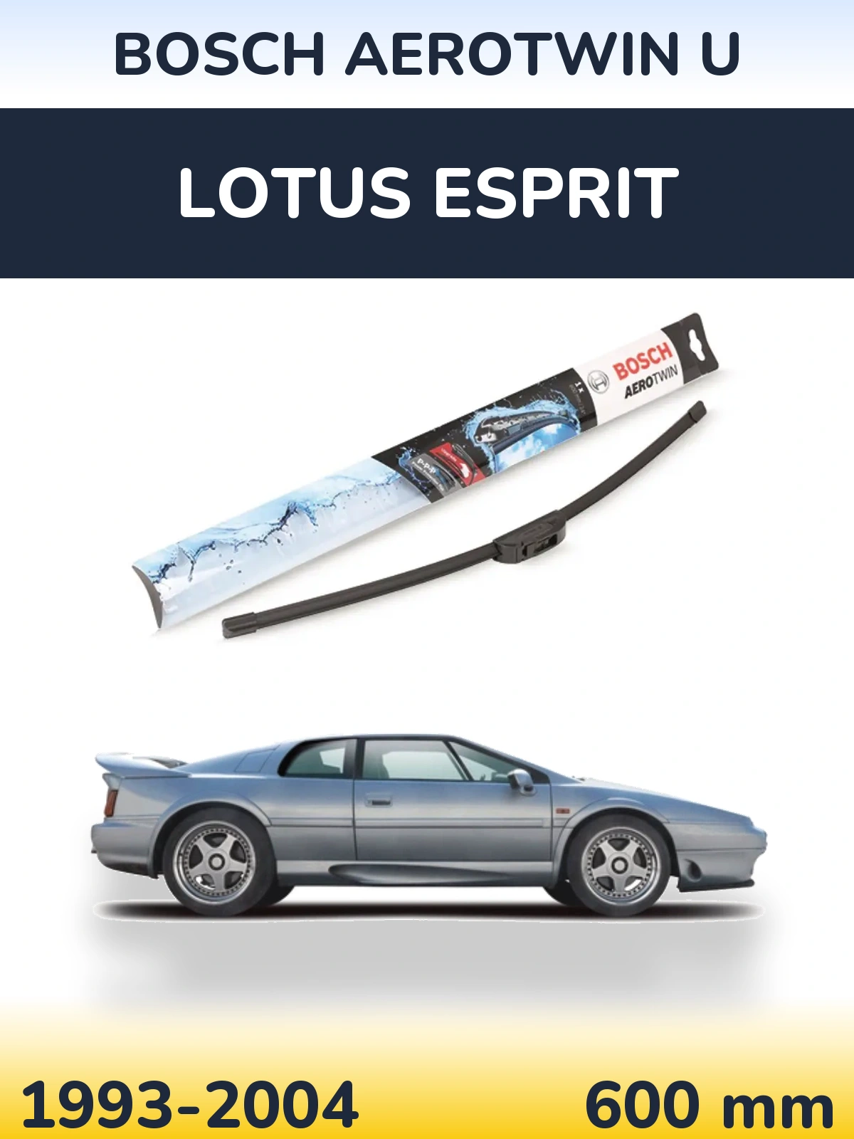 Передний дворник BOSCH AeroTwin U 600 мм для Lotus Esprit 1993-2004