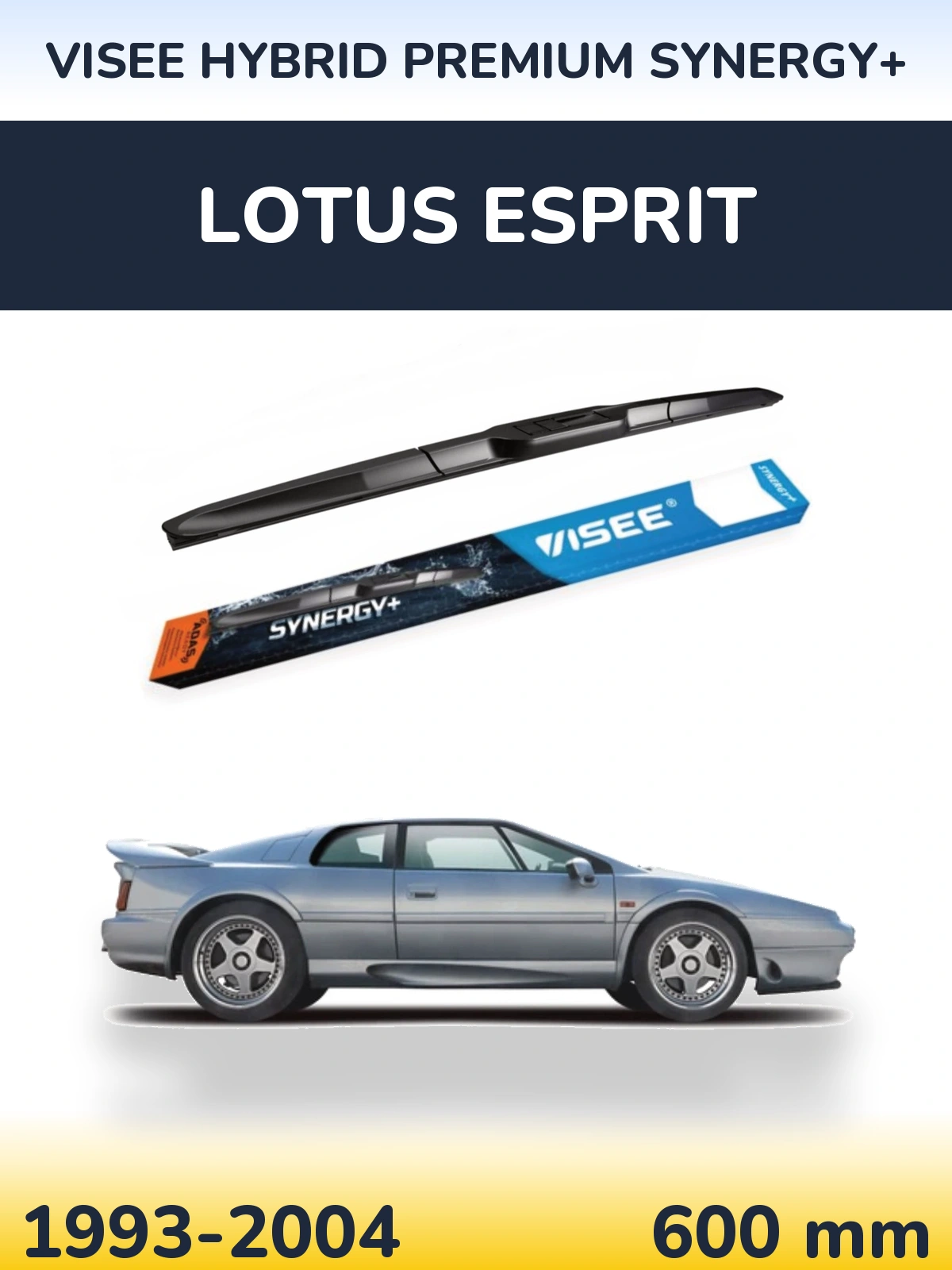 Front wiper blade VISEE HYBRID PREMIUM SYNERGY+ 600 mm for Lotus Esprit 1993-2004