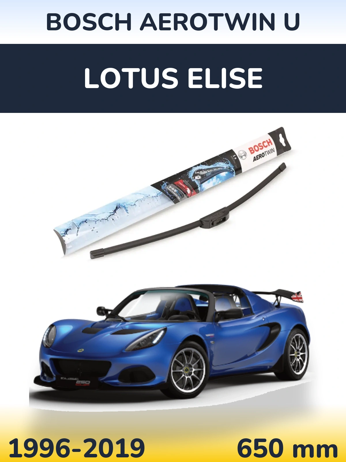 Przednia wycieraczka BOSCH AeroTwin U 650 mm do Lotus Elise 1996-2019