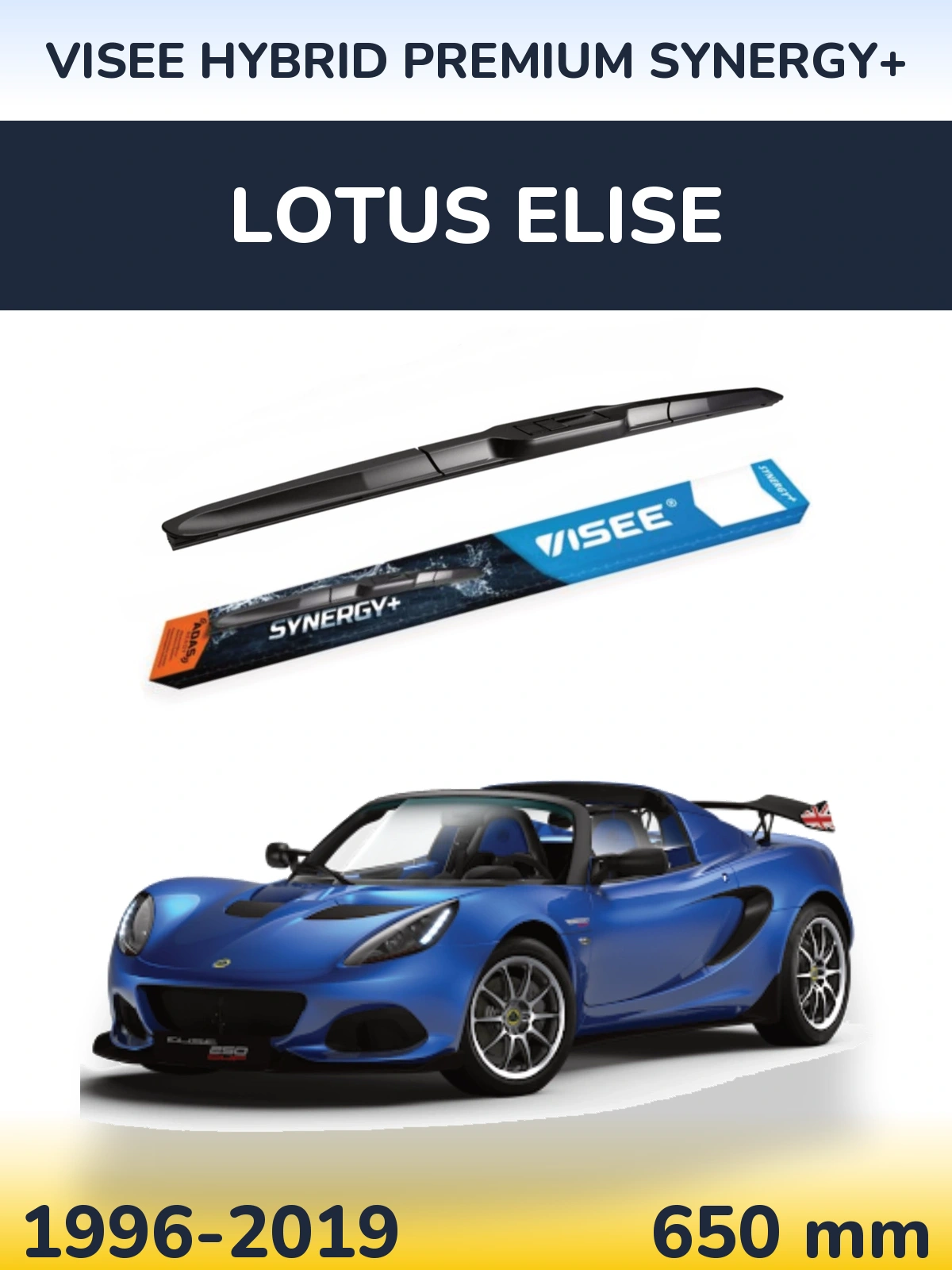 Przednia wycieraczka VISEE HYBRID PREMIUM SYNERGY+ 650 mm do Lotus Elise 1996-2019