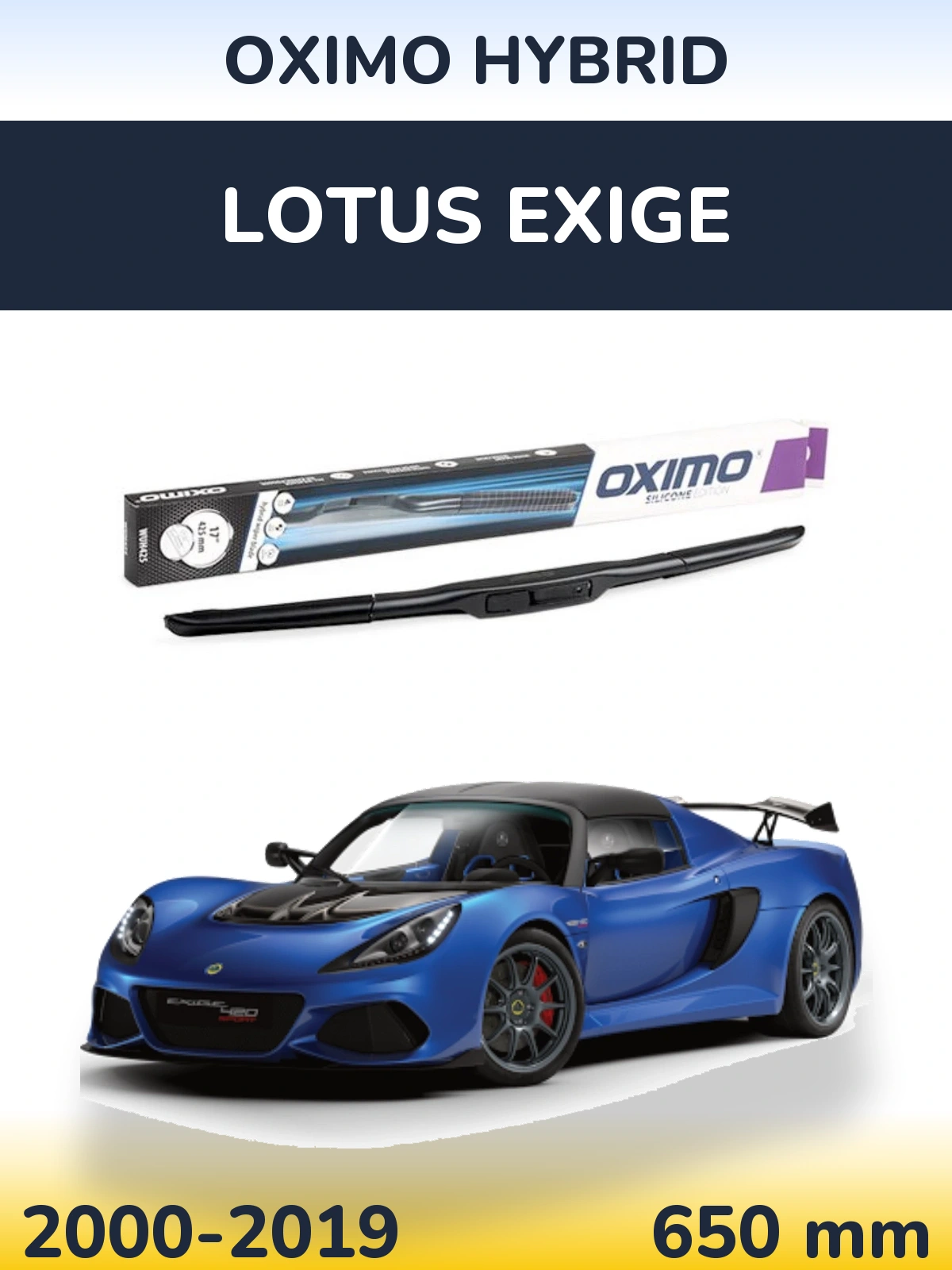 Przednia wycieraczka Oximo Hybrid 650 mm do Lotus Exige 2000-2019