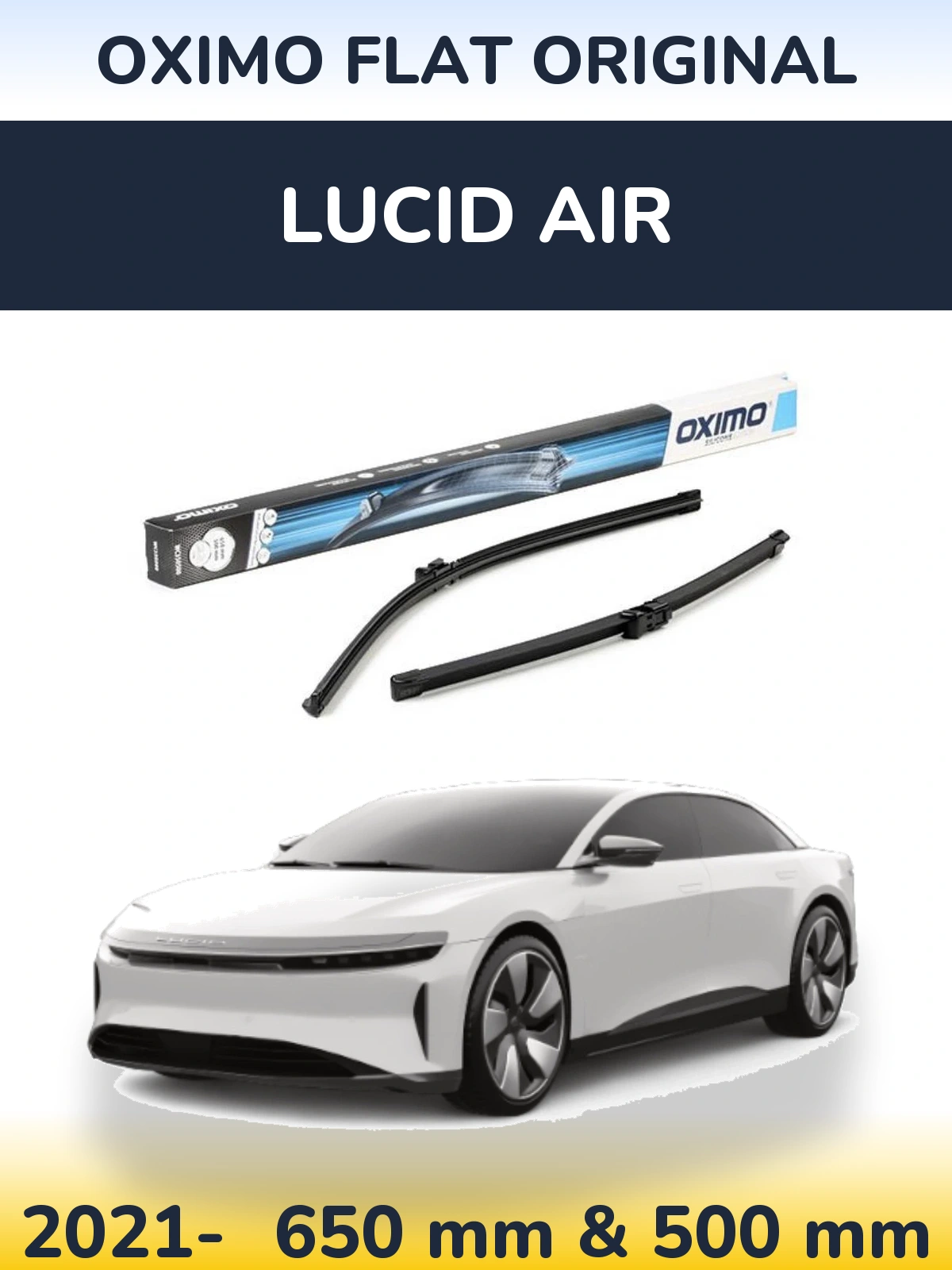 Komplet przednich wycieraczek Oximo Flat Original 650 & 500 mm do Lucid Air 2021-2026