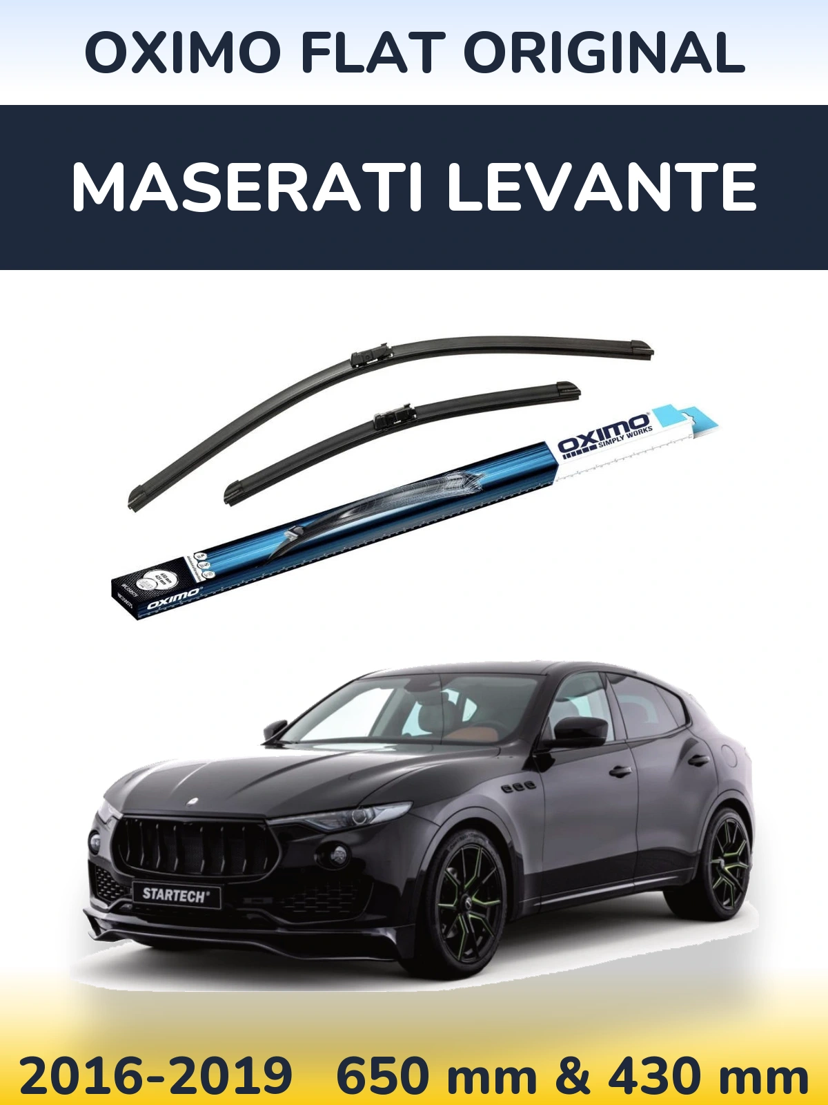 Komplet przednich wycieraczek Oximo Flat Original 650 & 430 mm do Maserati Levante 2016-2019