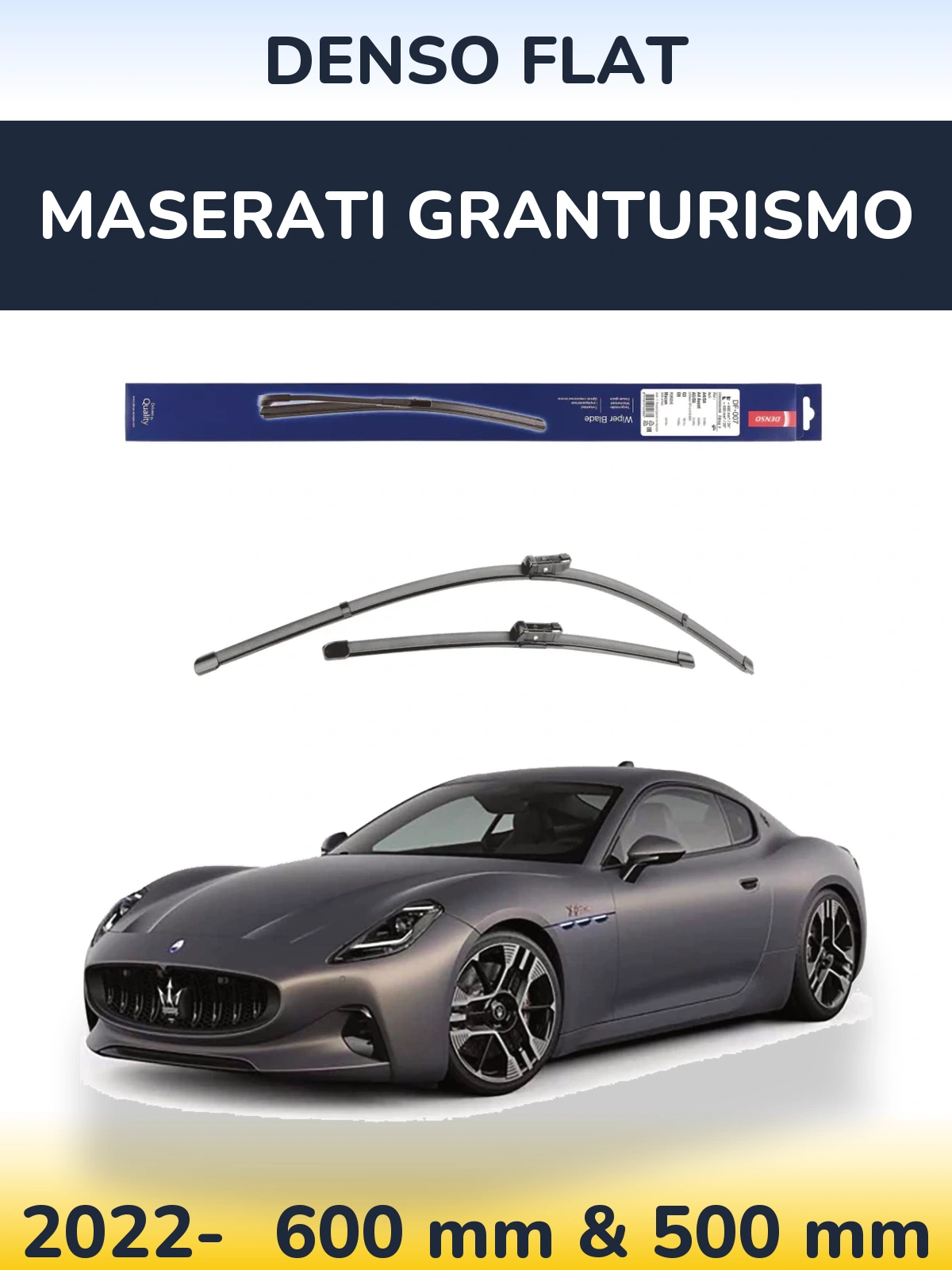 Komplet przednich wycieraczek Denso Flat 600 & 500 mm do Maserati GranTurismo 2022-2026