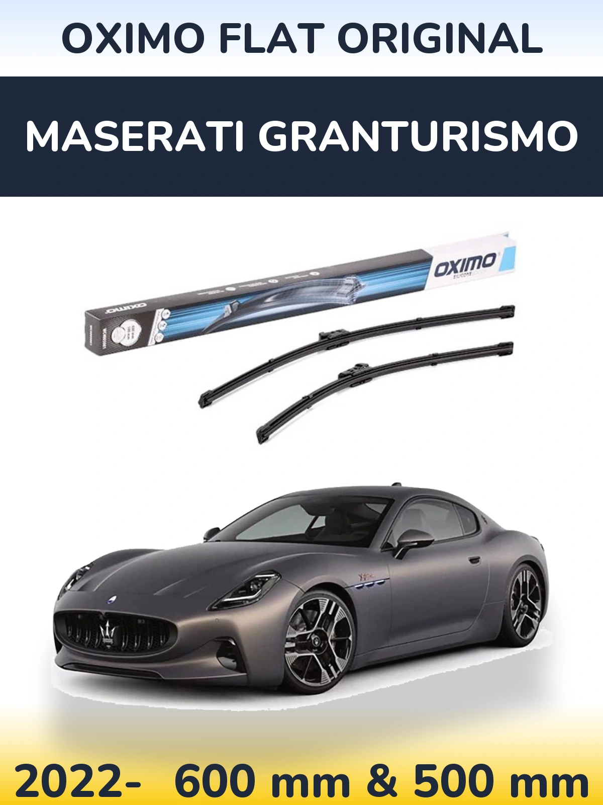 Komplet przednich wycieraczek Oximo Flat Original 600 & 500 mm do Maserati GranTurismo 2022-2026