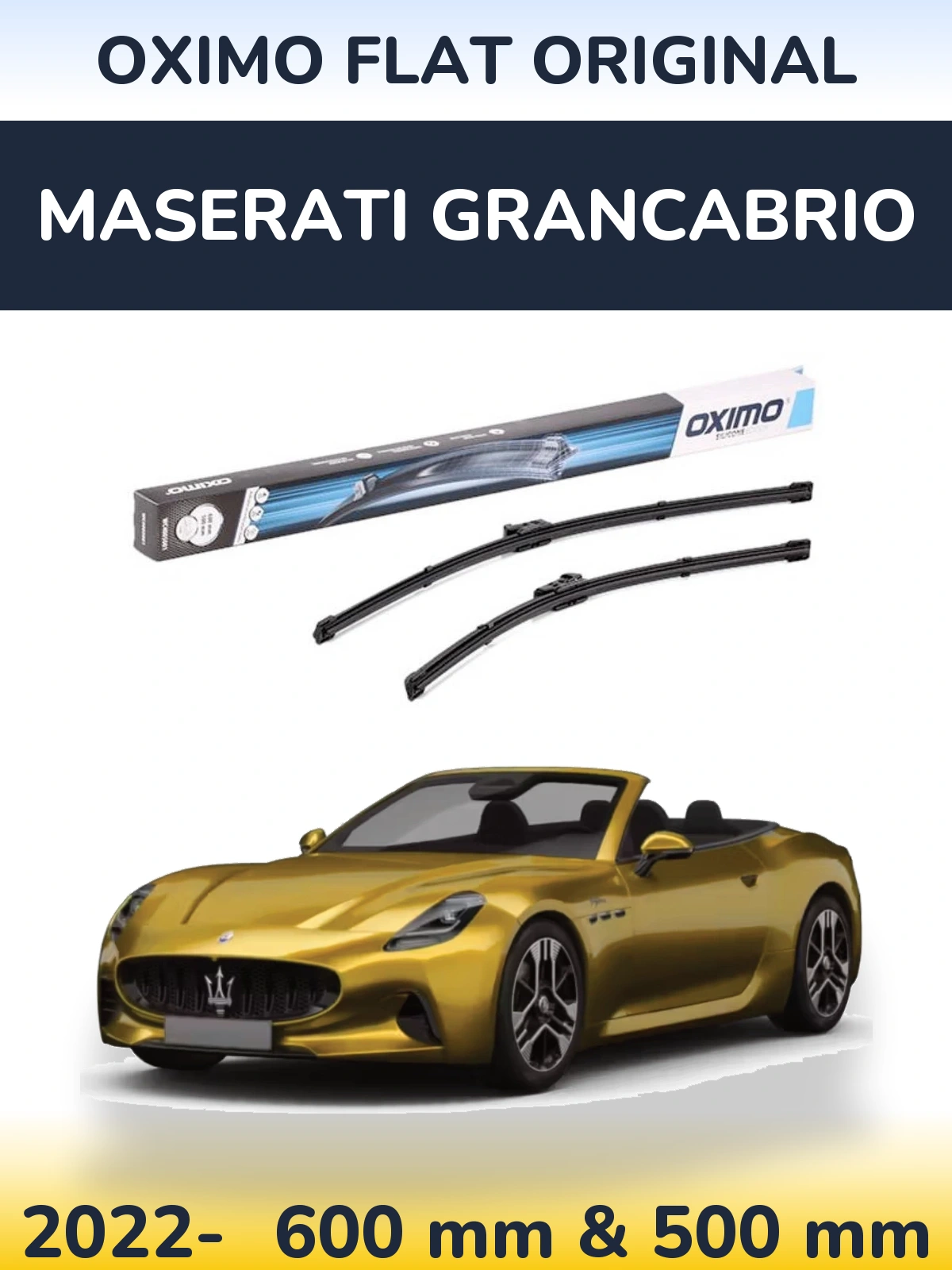 Komplet przednich wycieraczek Oximo Flat Original 600 & 500 mm do Maserati GranCabrio 2022-2026