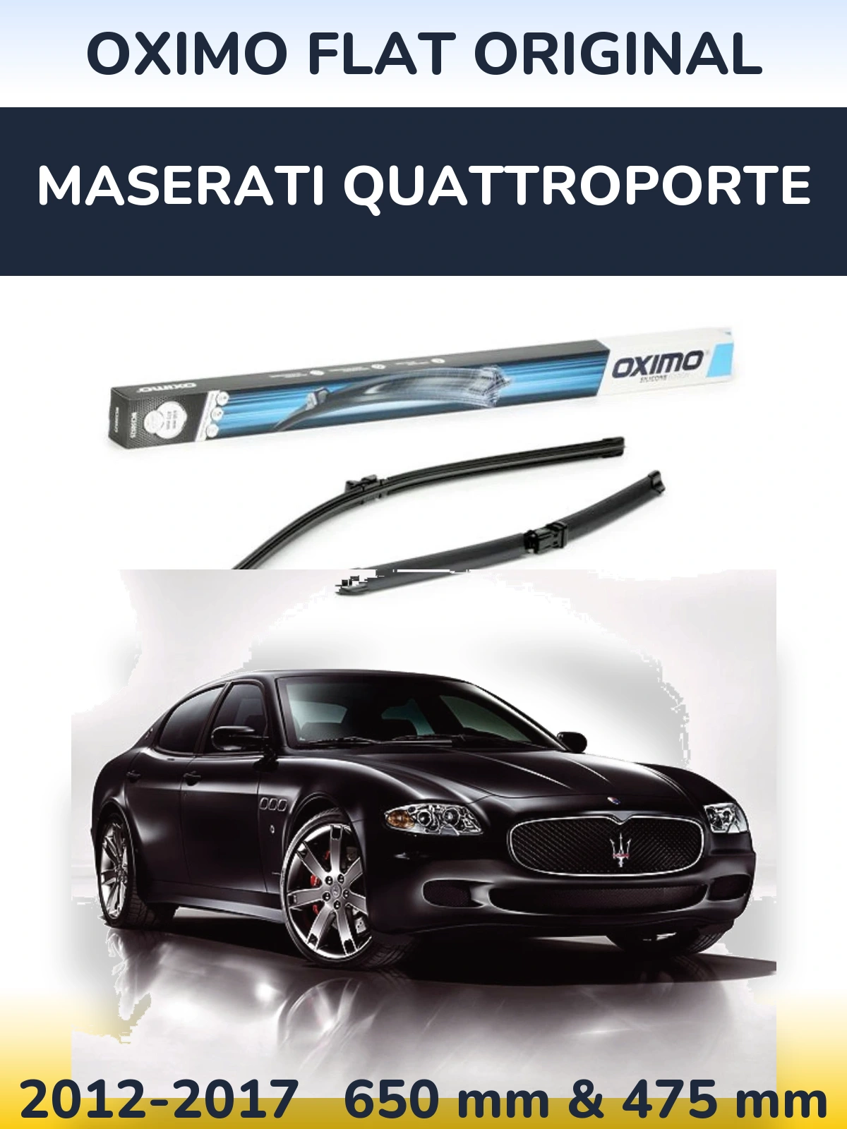 Комплект передних дворников Oximo Flat Original 650 & 475 мм для Maserati Quattroporte 2012-2017