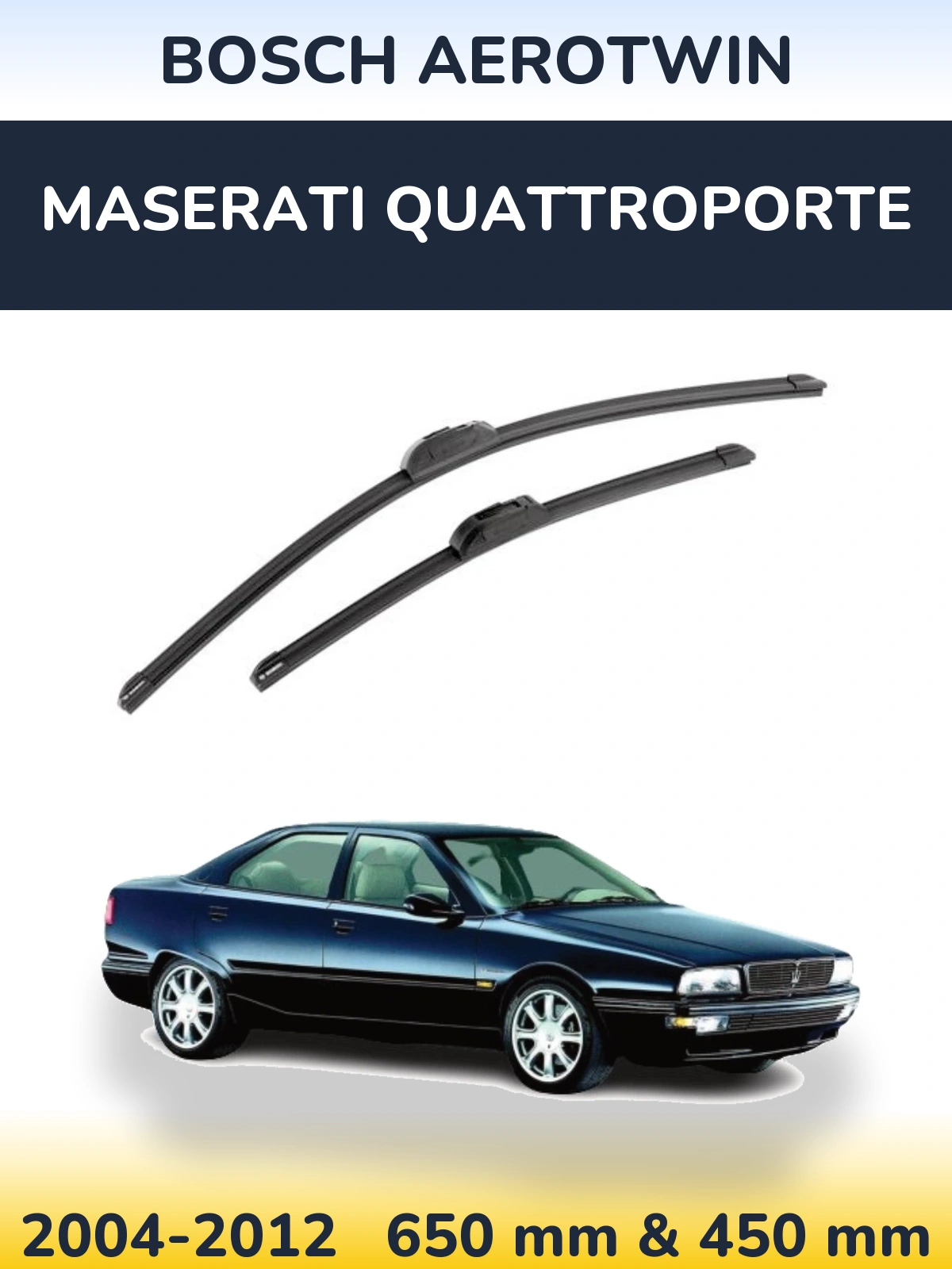 Комплект передних дворников BOSCH AeroTwin 650 & 450 мм для Maserati Quattroporte 2004-2012