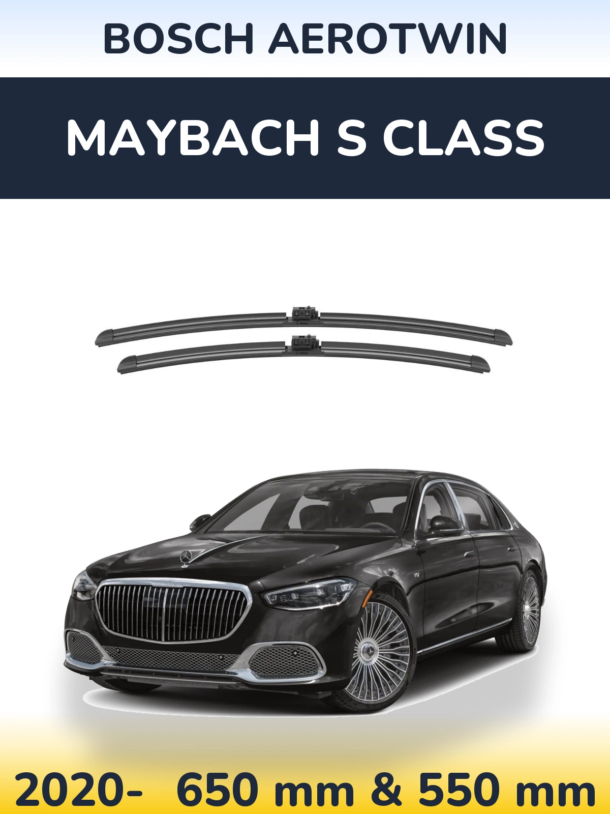Front wiper blade set BOSCH AeroTwin 650 & 550 mm for Maybach S Class 2020-2026