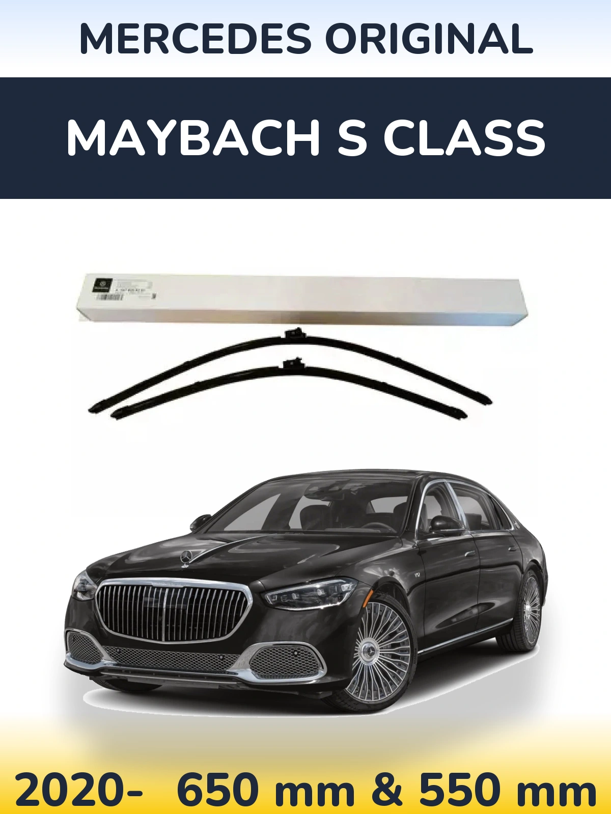 Комплект передних дворников Mercedes OEM Mercedes Original 650 & 550 мм для Maybach S Class 2020-2026