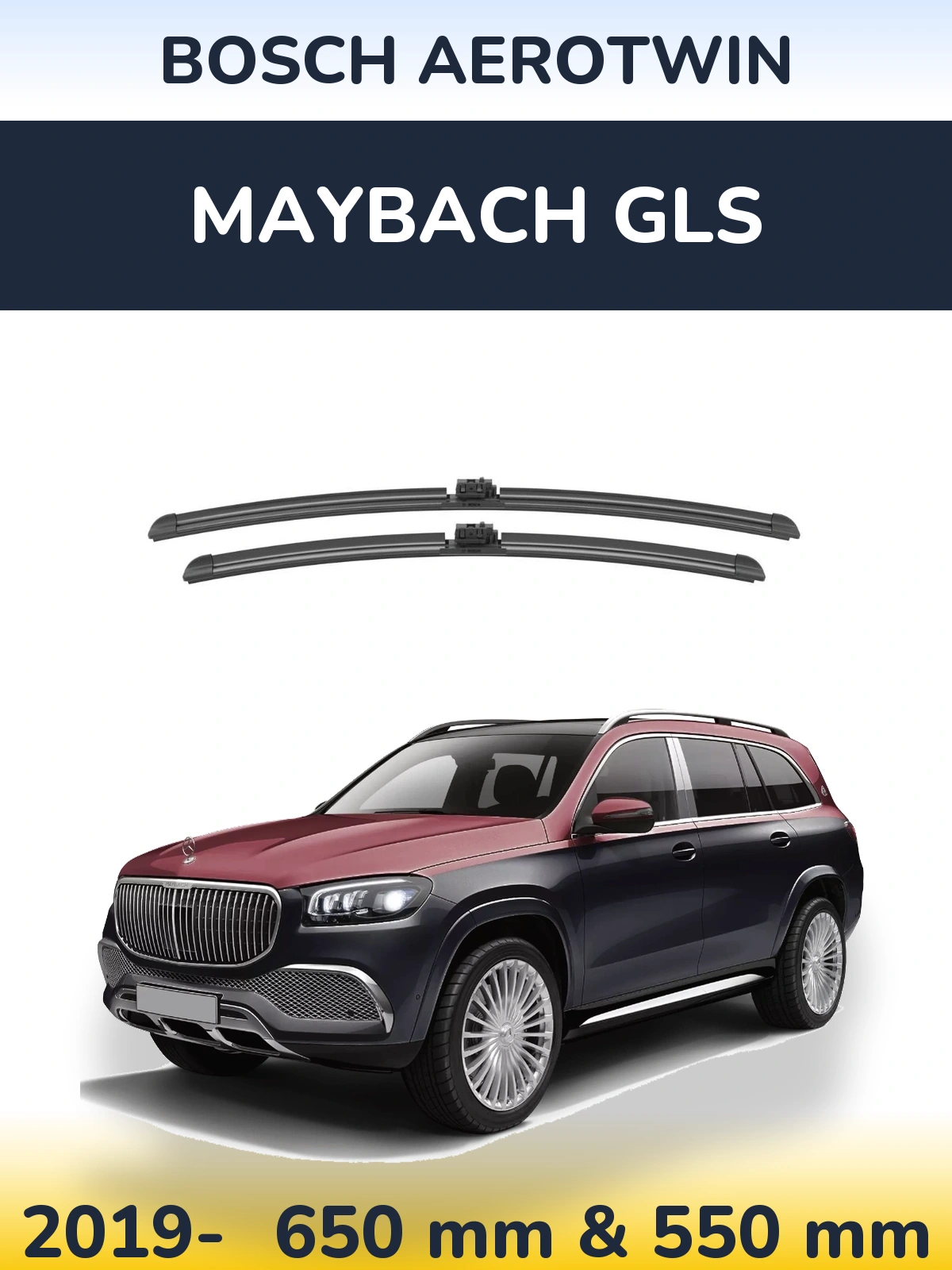 Komplet przednich wycieraczek BOSCH AeroTwin 650 & 550 mm do Maybach GLS 2019-2026