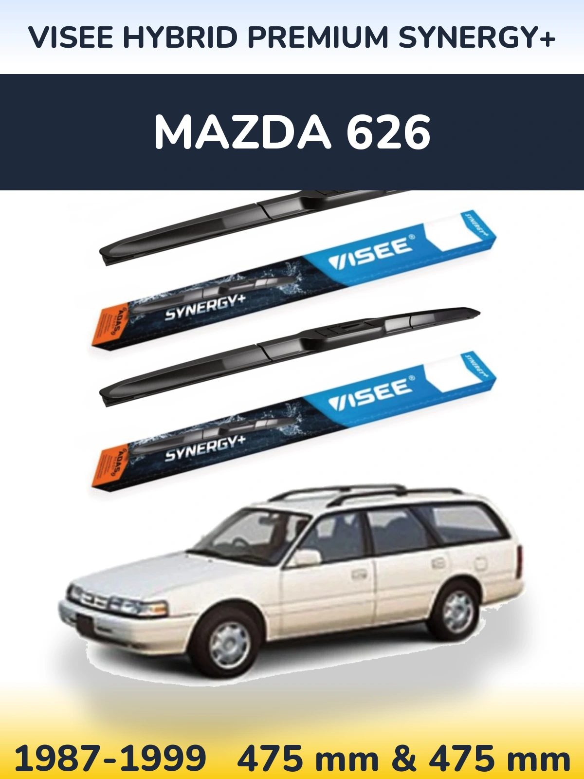 Комплект передних дворников VISEE HYBRID PREMIUM SYNERGY+ 475 & 475 мм для Mazda 626 1987-1999