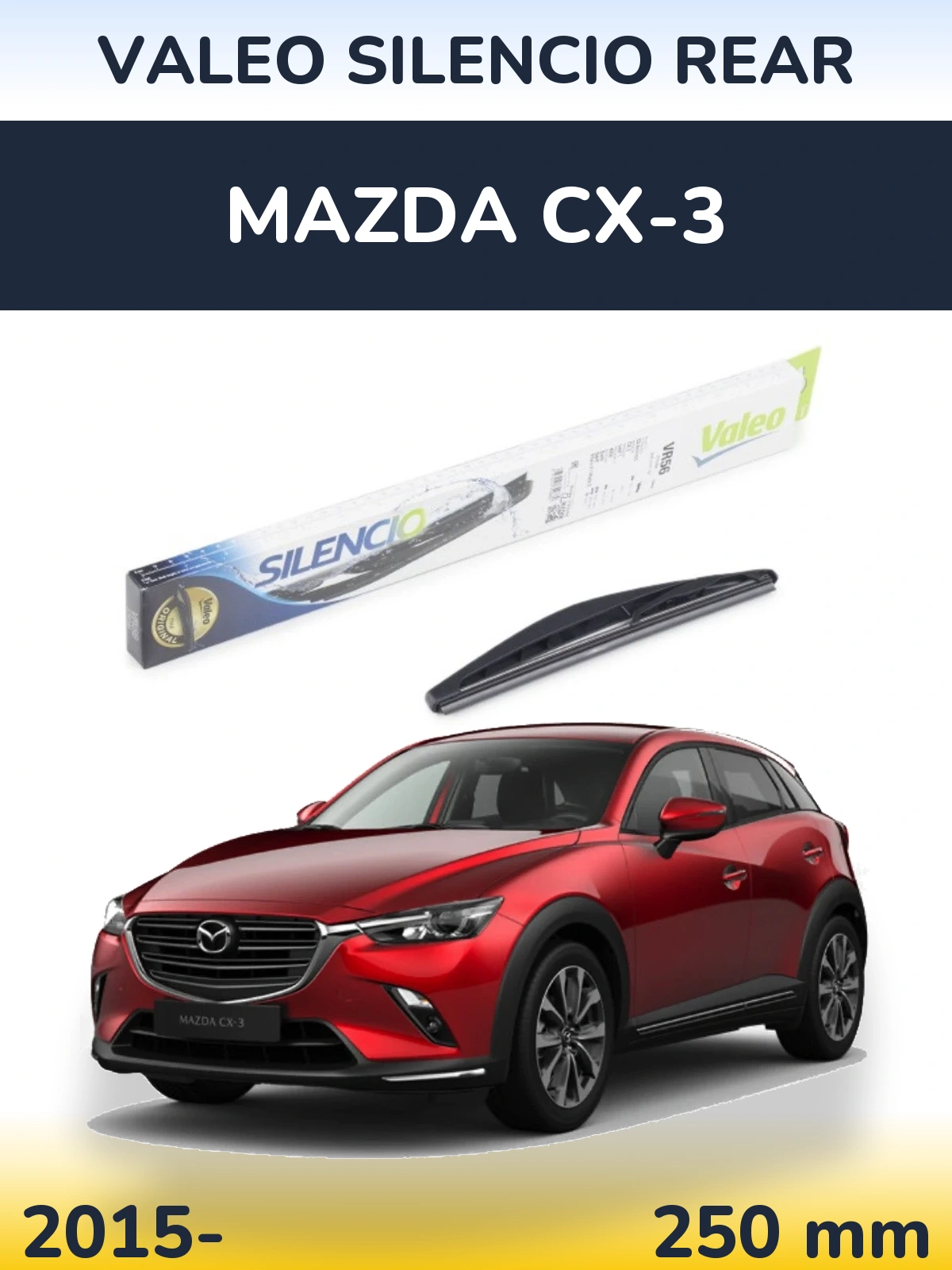 Задний дворник Valeo Silencio Rear 240 мм для Mazda CX-3 2015-2026