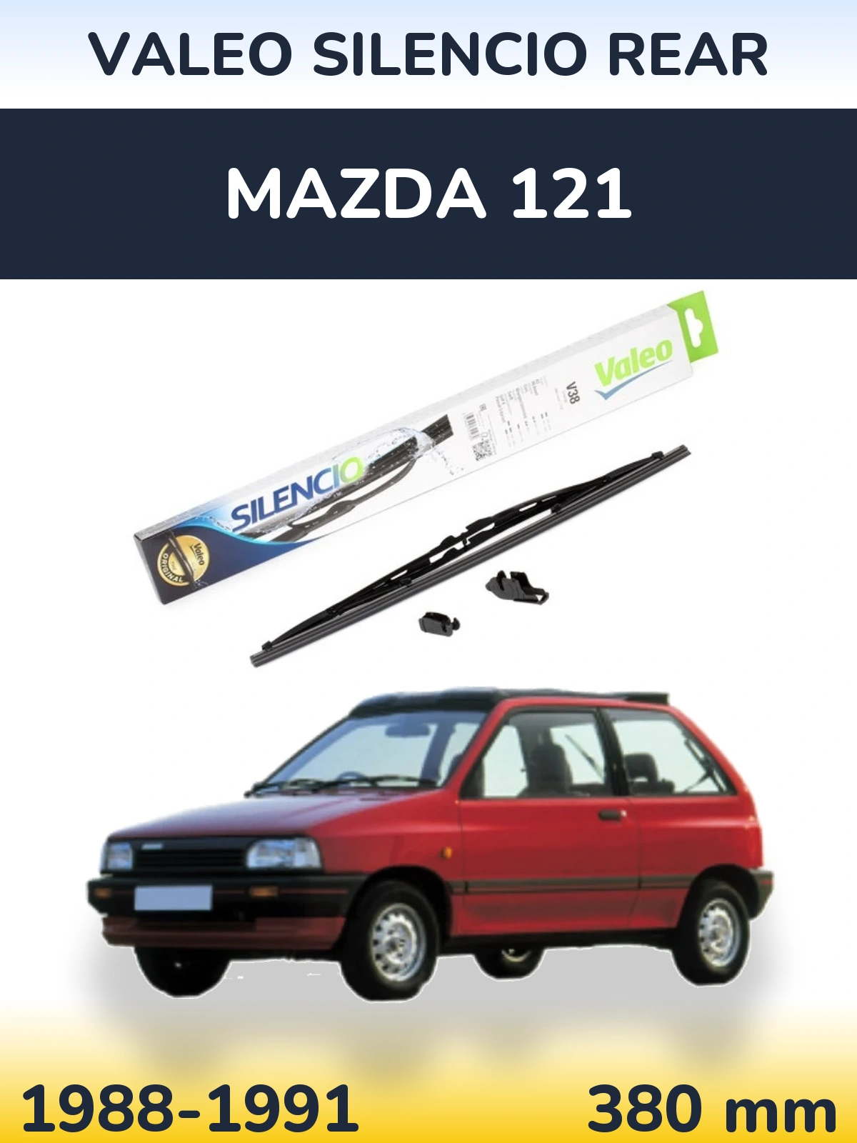 Задний дворник Valeo Silencio Rear 380 мм для Mazda 121 1988-1991