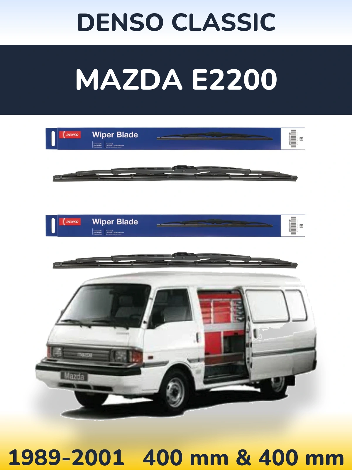 Komplet przednich wycieraczek Denso Classic 400 & 400 mm do Mazda E2200 1989-2001