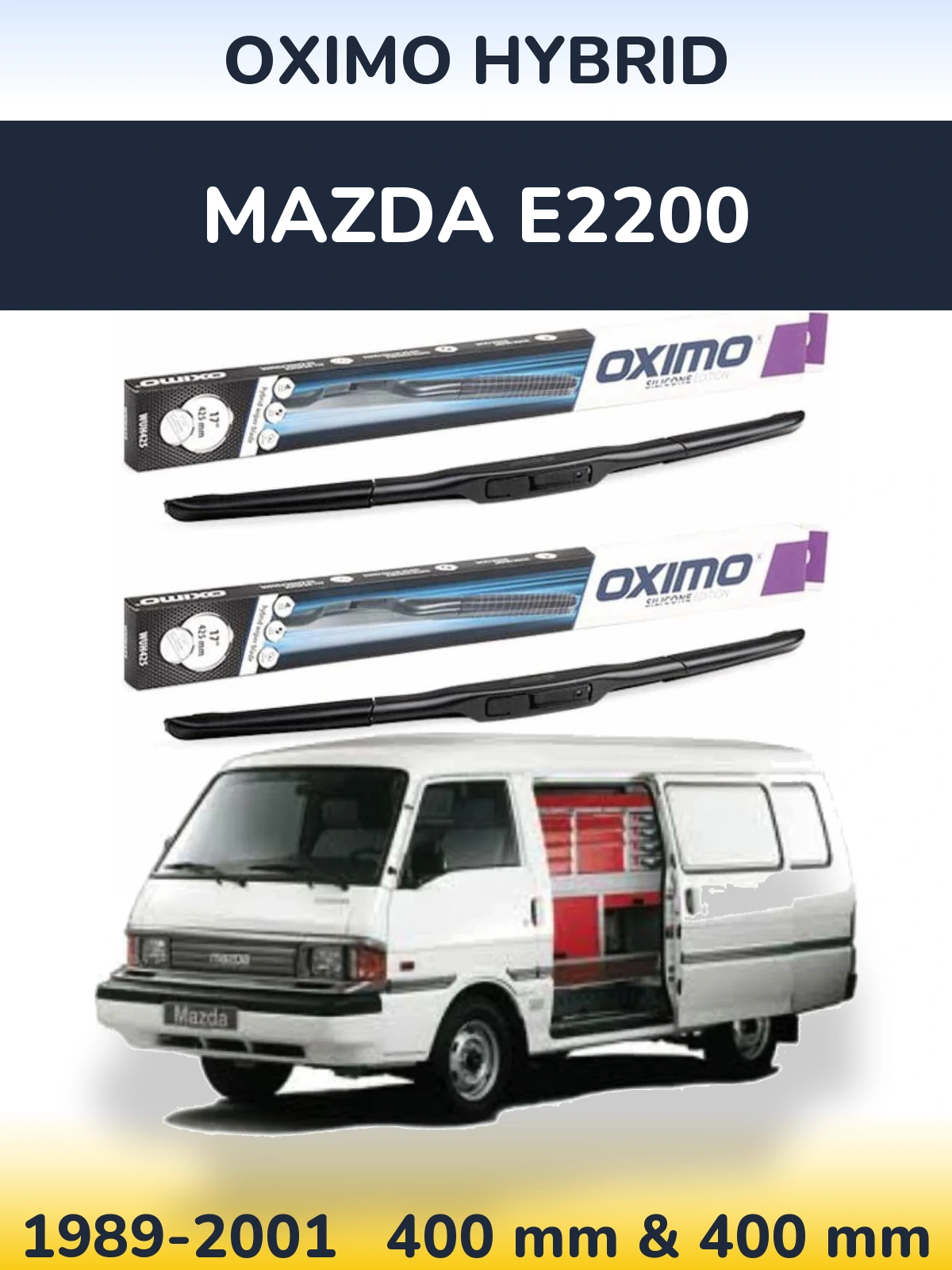 Комплект передних дворников Oximo Hybrid 400 & 400 мм для Mazda E2200 1989-2001