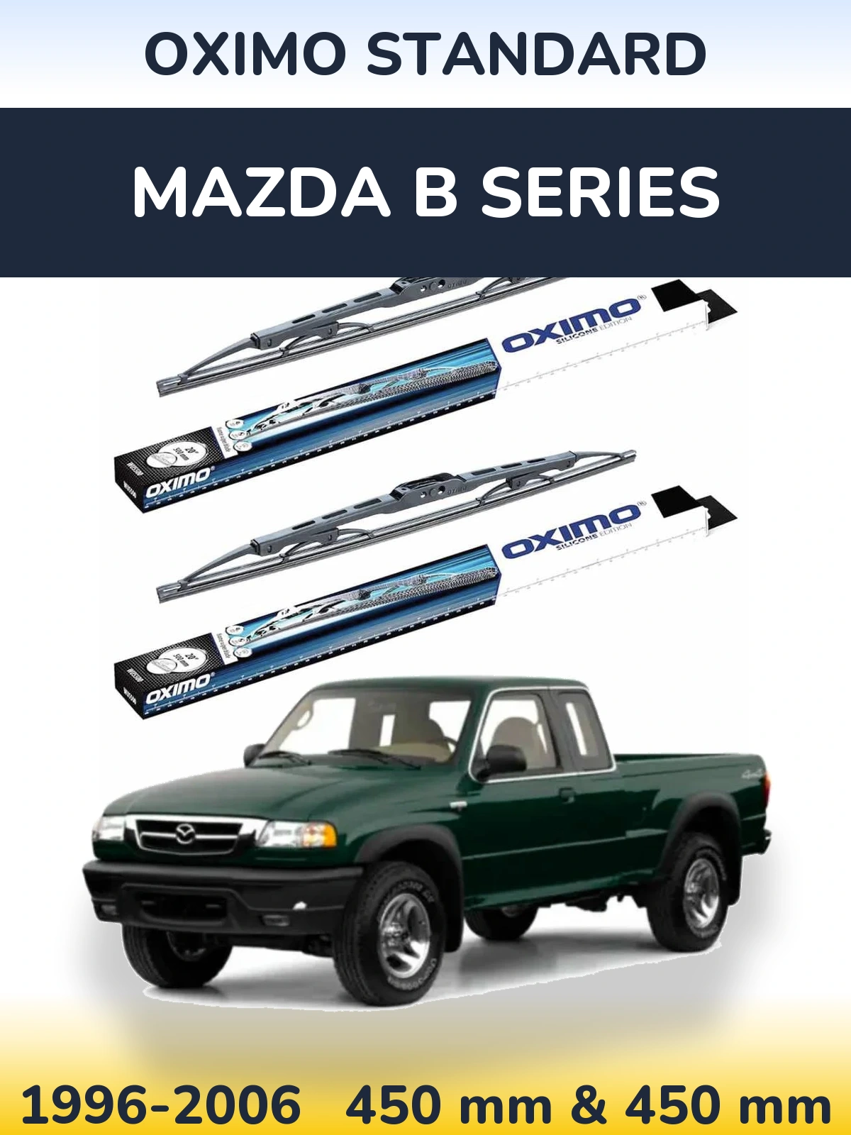 Komplet przednich wycieraczek Oximo Standard 450 & 450 mm do Mazda B Series 1996-2006
