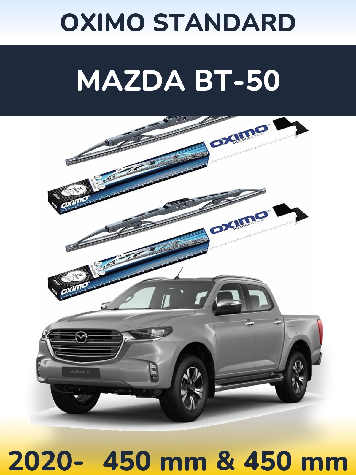 Komplet przednich wycieraczek Oximo Standard 450 & 450 mm do Mazda BT-50 2020-2026