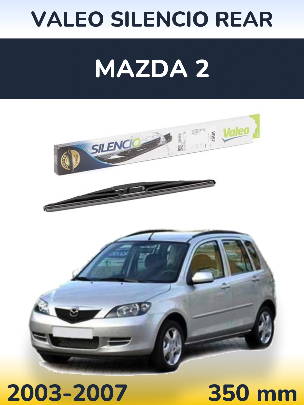 Rear wiper blade Valeo Silencio Rear 345 mm for Mazda 2 2003-2007