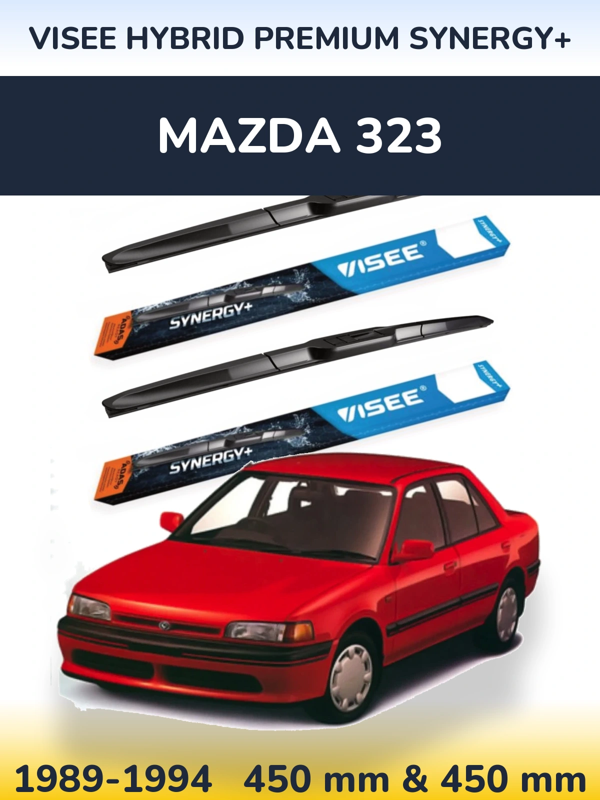 Комплект передних дворников VISEE HYBRID PREMIUM SYNERGY+ 450 & 450 мм для Mazda 323 1989-1994