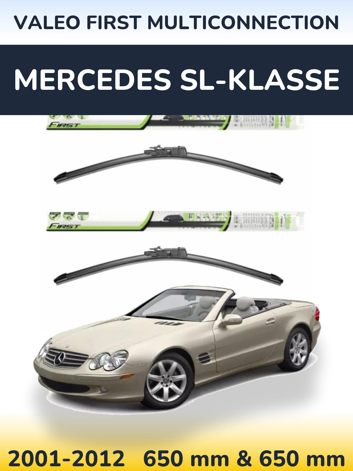 Komplet przednich wycieraczek Valeo First MultiConnection 650 & 650 mm do Mercedes SL-Klasse 2001-2012