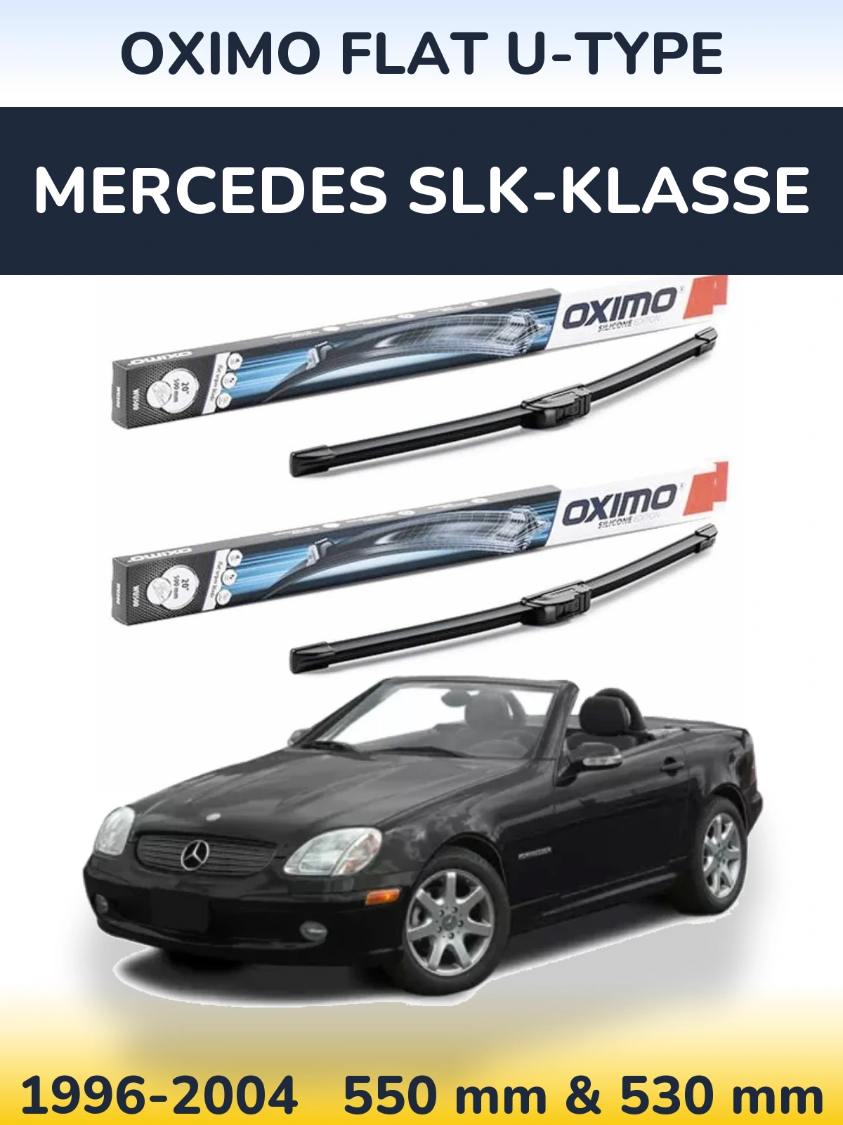 Комплект передних дворников Oximo Flat U-type 550 & 530 мм для Mercedes SLK-Klasse 1996-2004