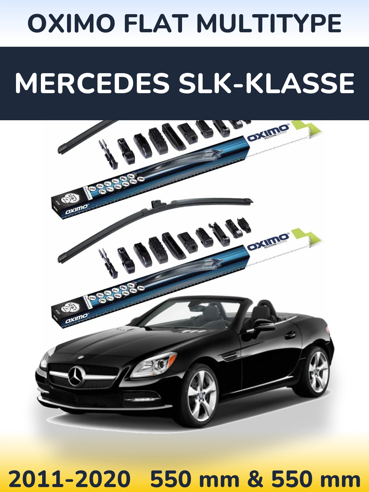 Komplet przednich wycieraczek Oximo Flat MultiType 550 & 550 mm do Mercedes SLK-Klasse 2011-2020