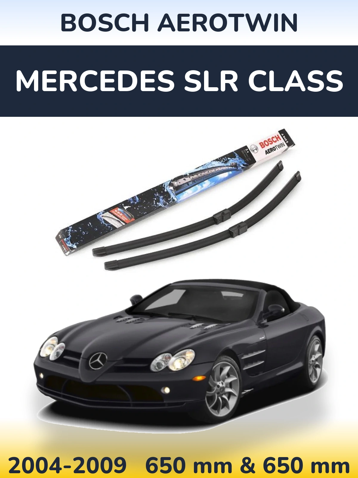 Komplet przednich wycieraczek BOSCH AeroTwin 650 & 650 mm do Mercedes Klasa SLR 2004-2009