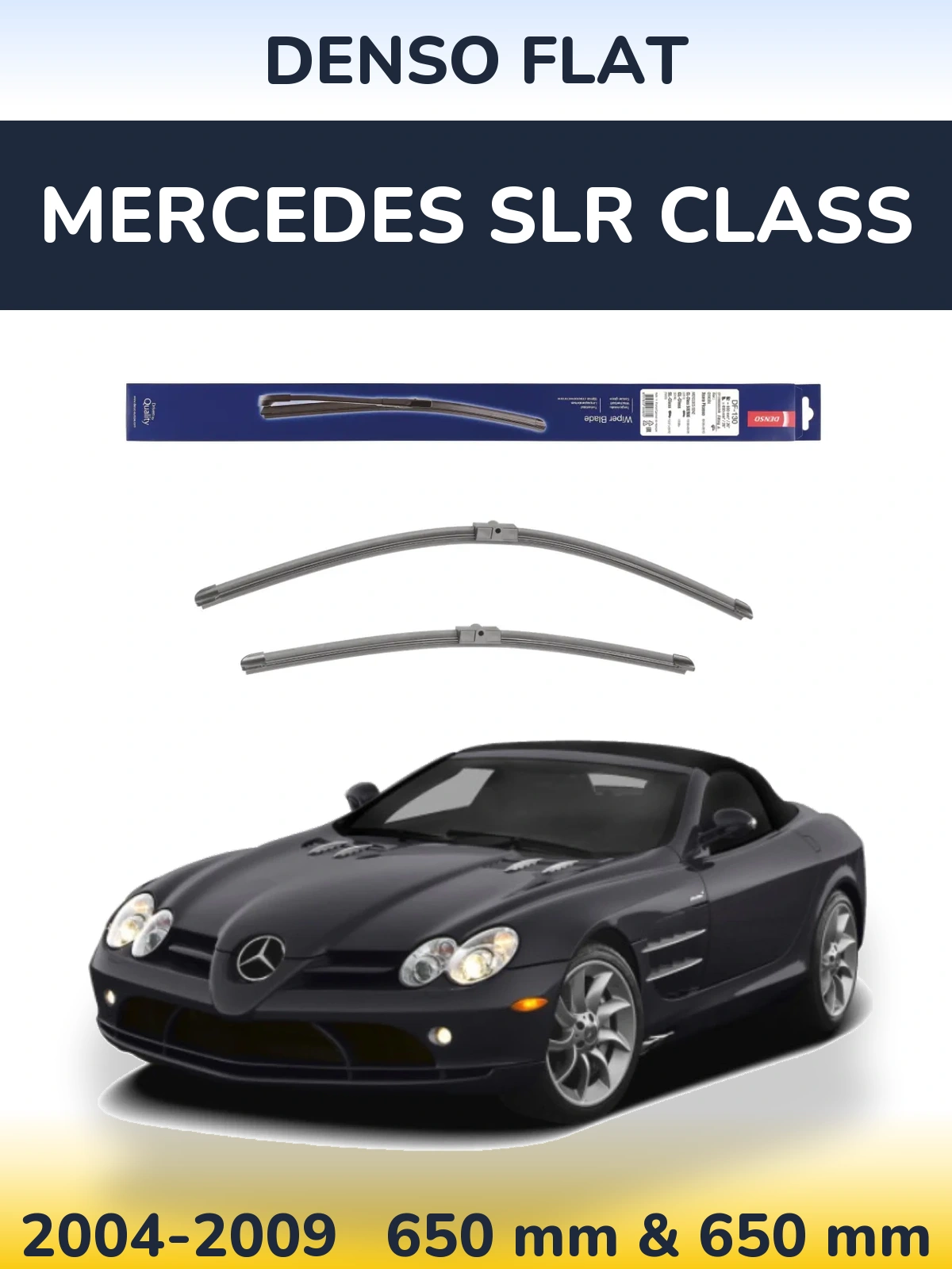 Комплект передних дворников Denso Flat 650 & 650 мм для Mercedes SLR Class 2004-2009