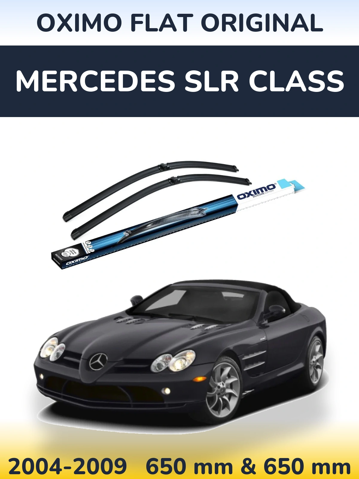 Комплект передних дворников Oximo Flat Original 650 & 650 мм для Mercedes SLR Class 2004-2009