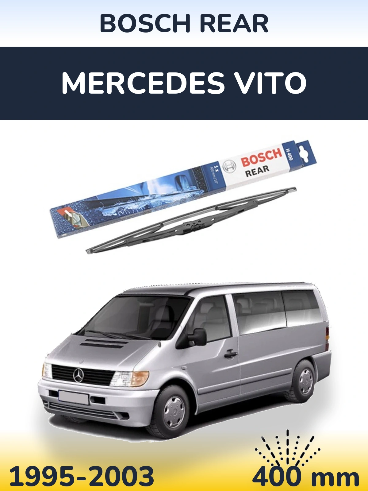 Задний дворник BOSCH Rear 400 мм для Mercedes Vito 1995-2003
