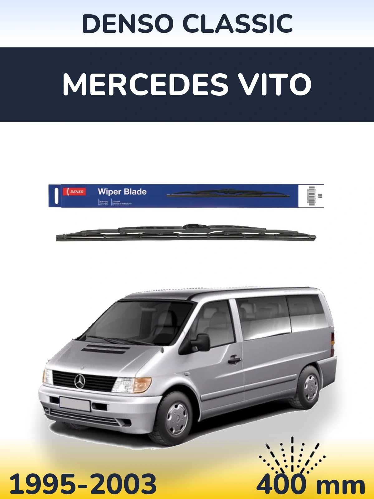 Tylna wycieraczka Denso Classic 400 mm do Mercedes Vito 1995-2003