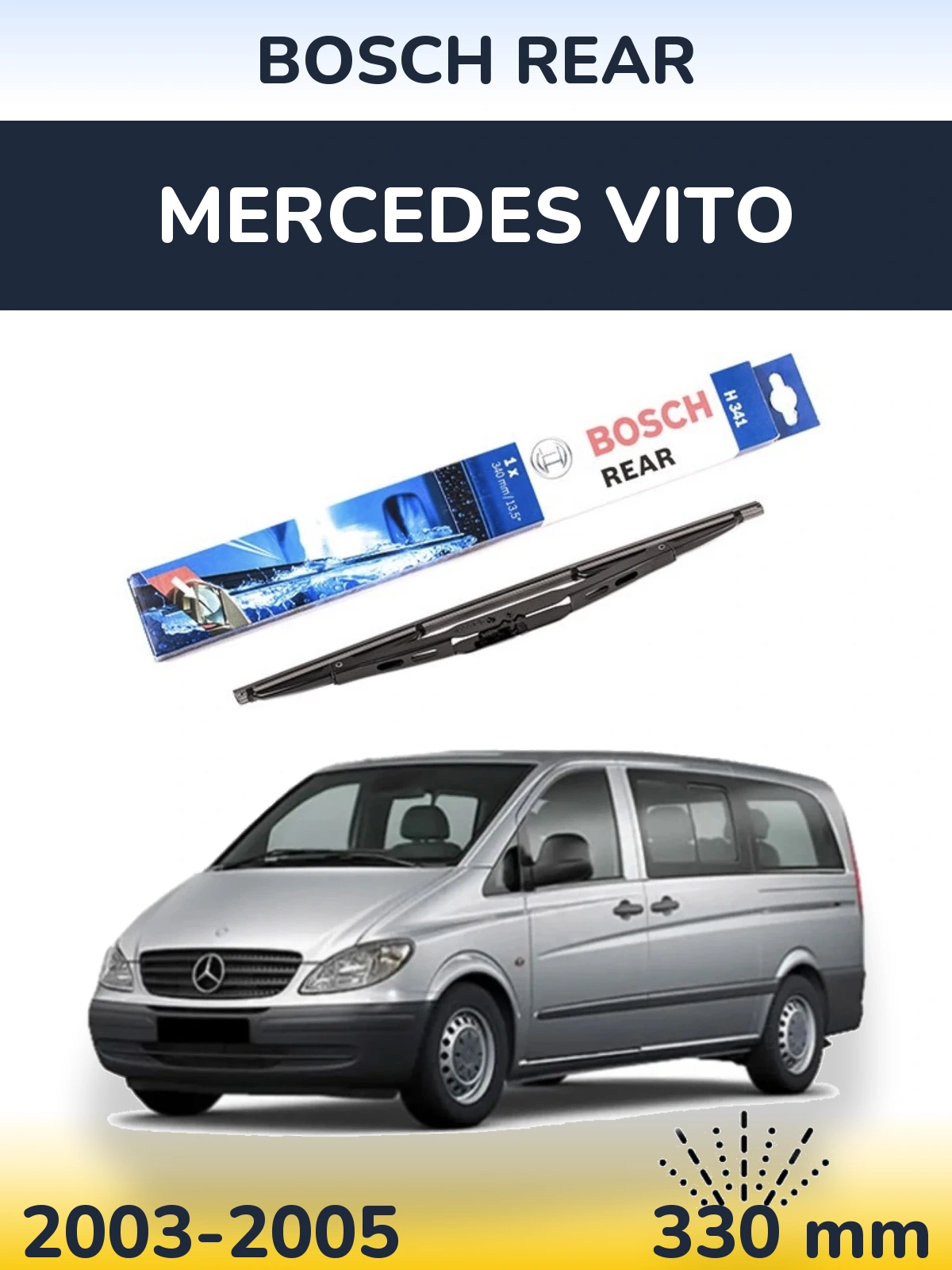 Tylna wycieraczka BOSCH Rear 340 mm do Mercedes Vito 2003-2005