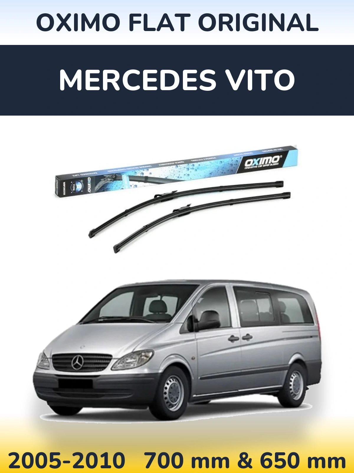 Комплект передних дворников Oximo Flat Original 700 & 650 мм для Mercedes Vito 2005-2010