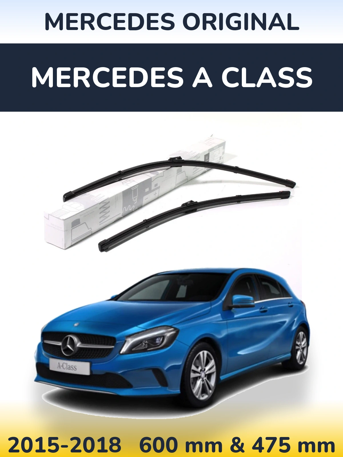 Комплект передних дворников Mercedes OEM Mercedes Original 600 & 475 мм для Mercedes A Class 2015-2018
