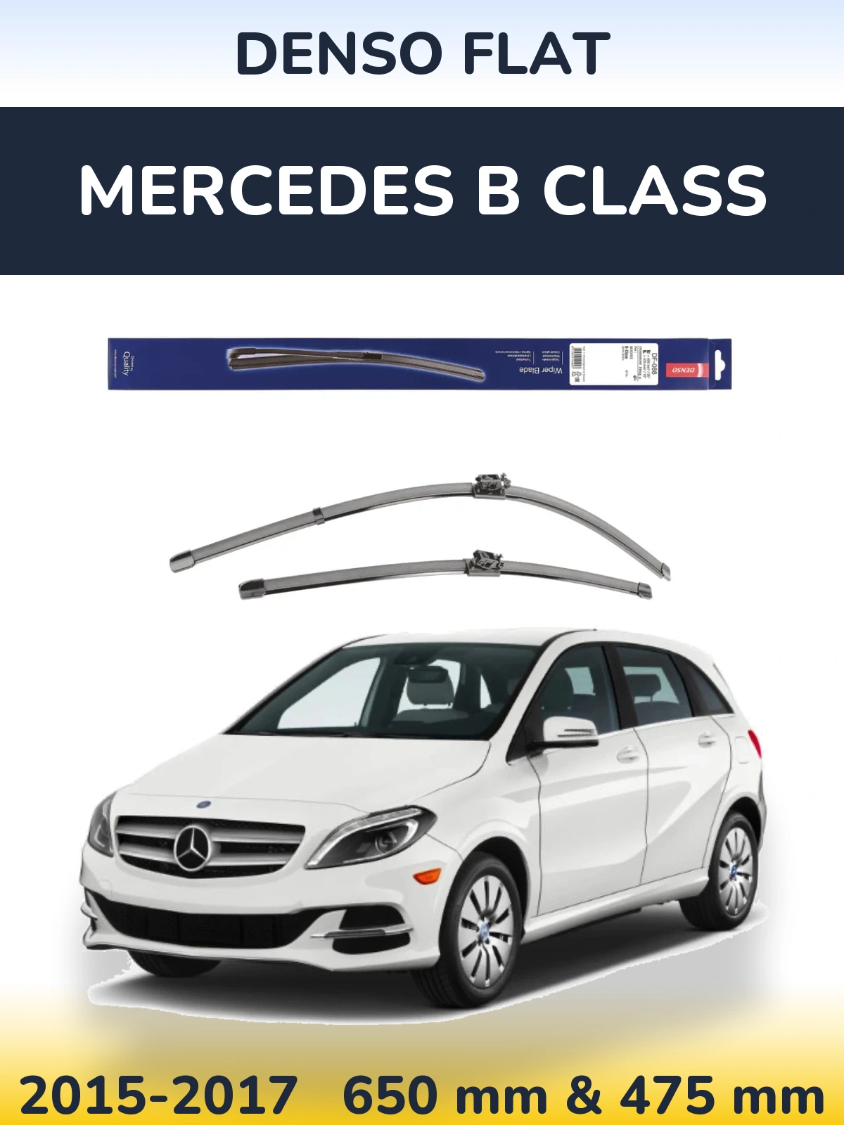 Комплект передних дворников Denso Flat 650 & 475 мм для Mercedes B Class 2015-2017