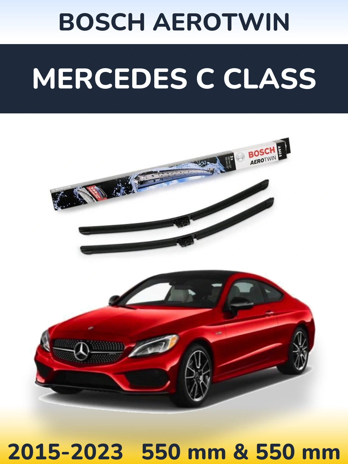Komplet przednich wycieraczek BOSCH AeroTwin 550 & 550 mm do Mercedes Klasa C 2015-2023