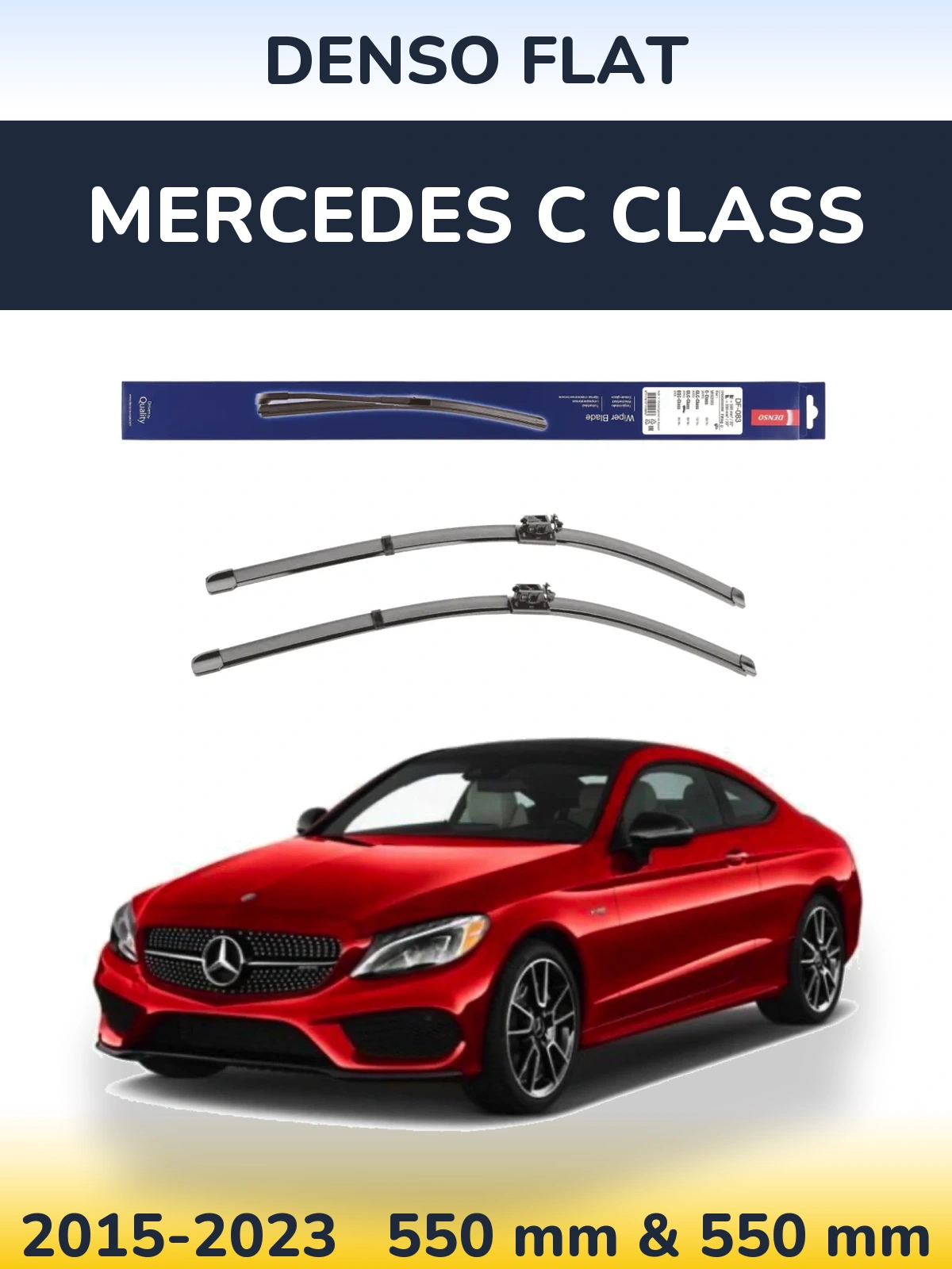 Комплект передних дворников Denso Flat 550 & 550 мм для Mercedes C Class 2015-2023