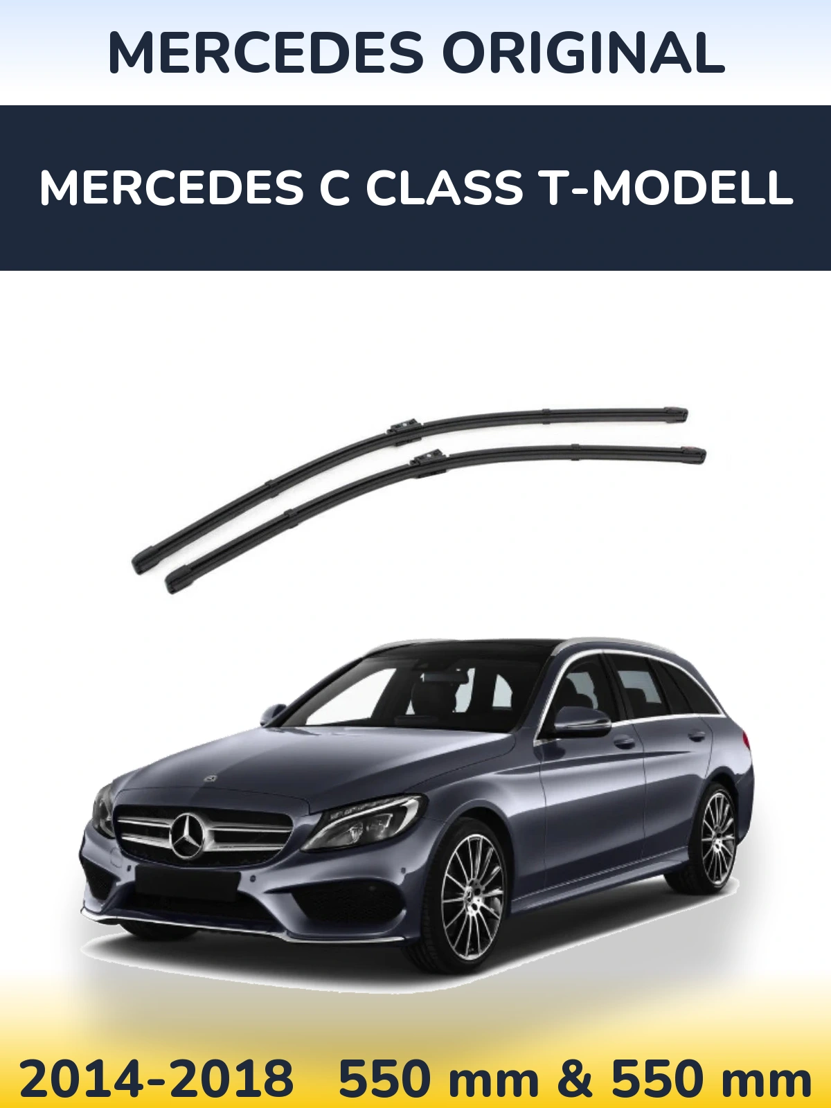 Komplet przednich wycieraczek Mercedes OEM Mercedes Original 550 & 550 mm do Mercedes Klasa C T-Modell 2014-2018