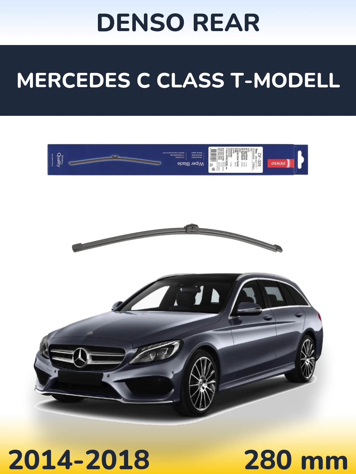 Rear wiper blade Denso Rear 285 mm for Mercedes C Class T-Modell 2014-2018