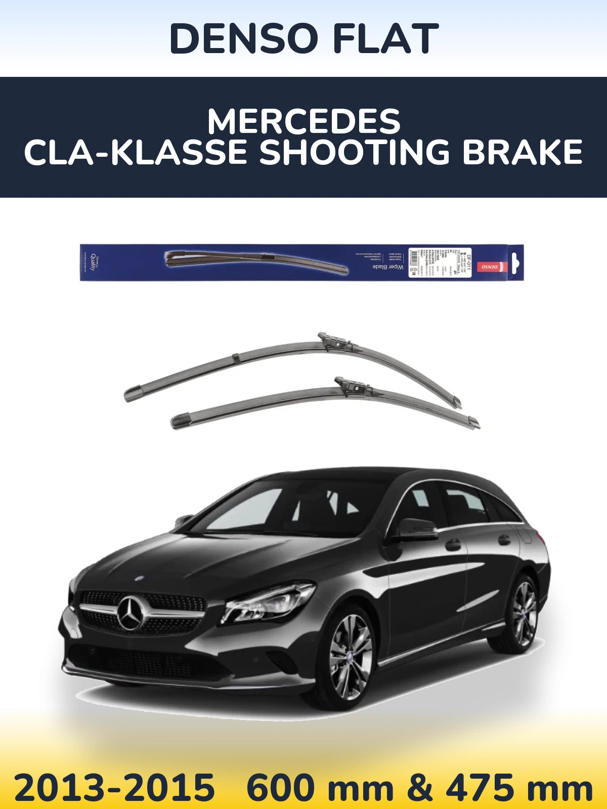 Komplet przednich wycieraczek Denso Flat 600 & 475 mm do Mercedes CLA-Klasse Shooting Brake 2013-2015