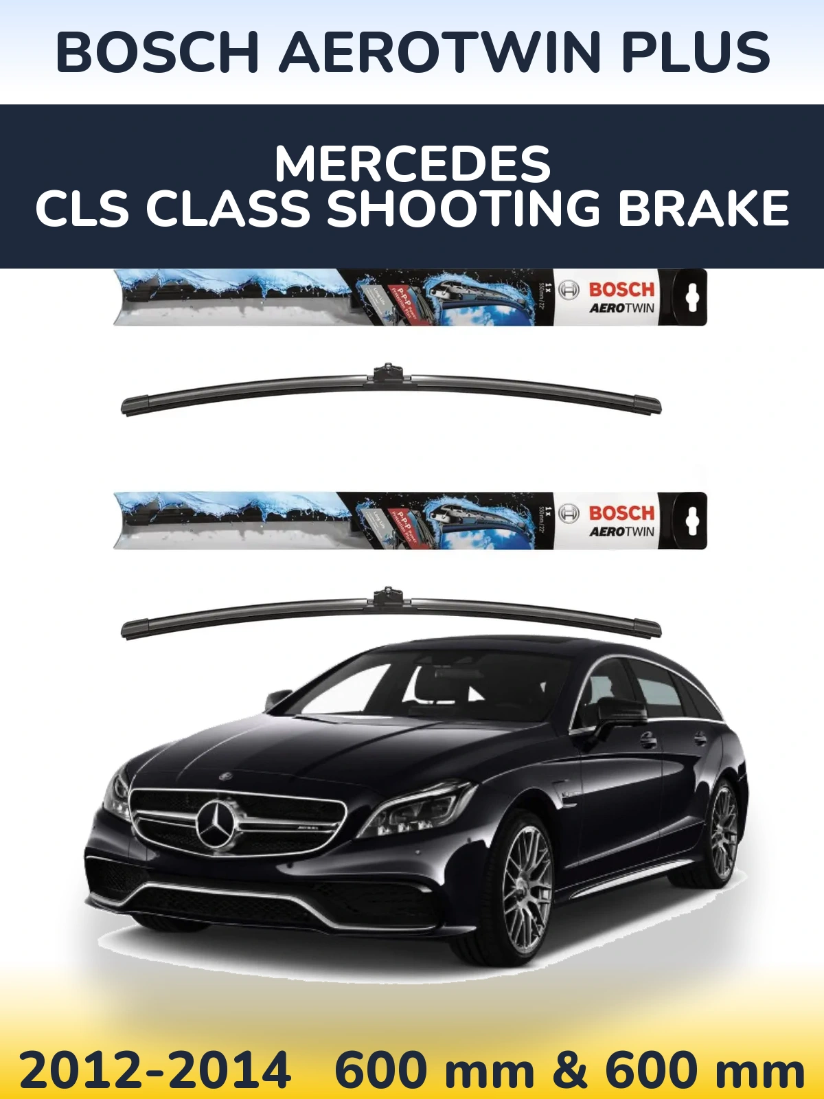 Komplet przednich wycieraczek BOSCH AeroTwin Plus 600 & 600 mm do Mercedes Klasa CLS Shooting Brake 2012-2014
