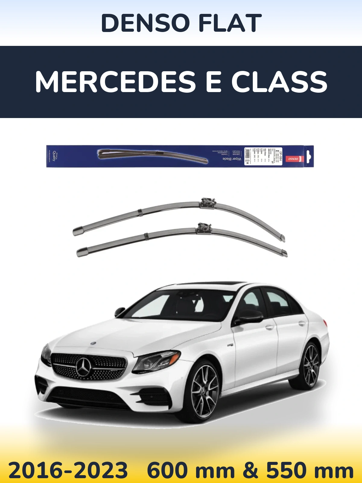 Комплект передних дворников Denso Flat 600 & 550 мм для Mercedes E Class 2016-2023