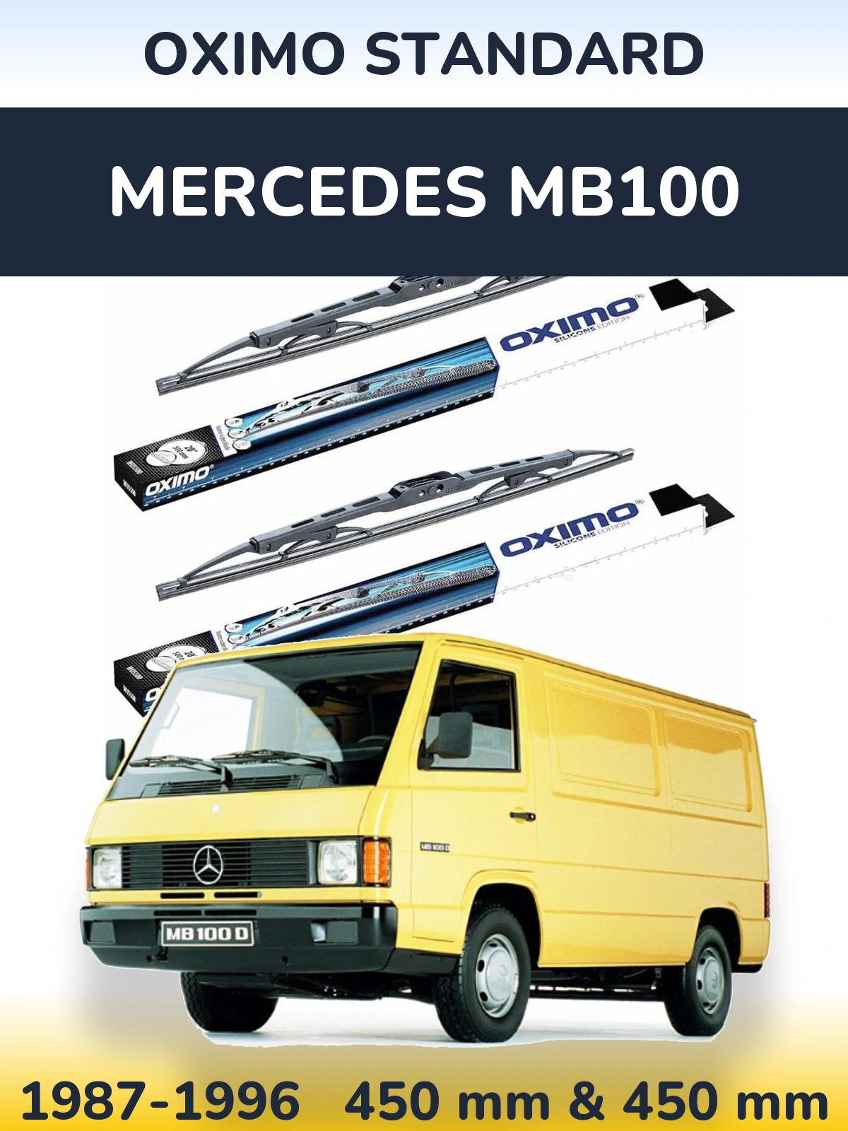 Komplet przednich wycieraczek Oximo Standard 450 & 450 mm do Mercedes MB100 1987-1996