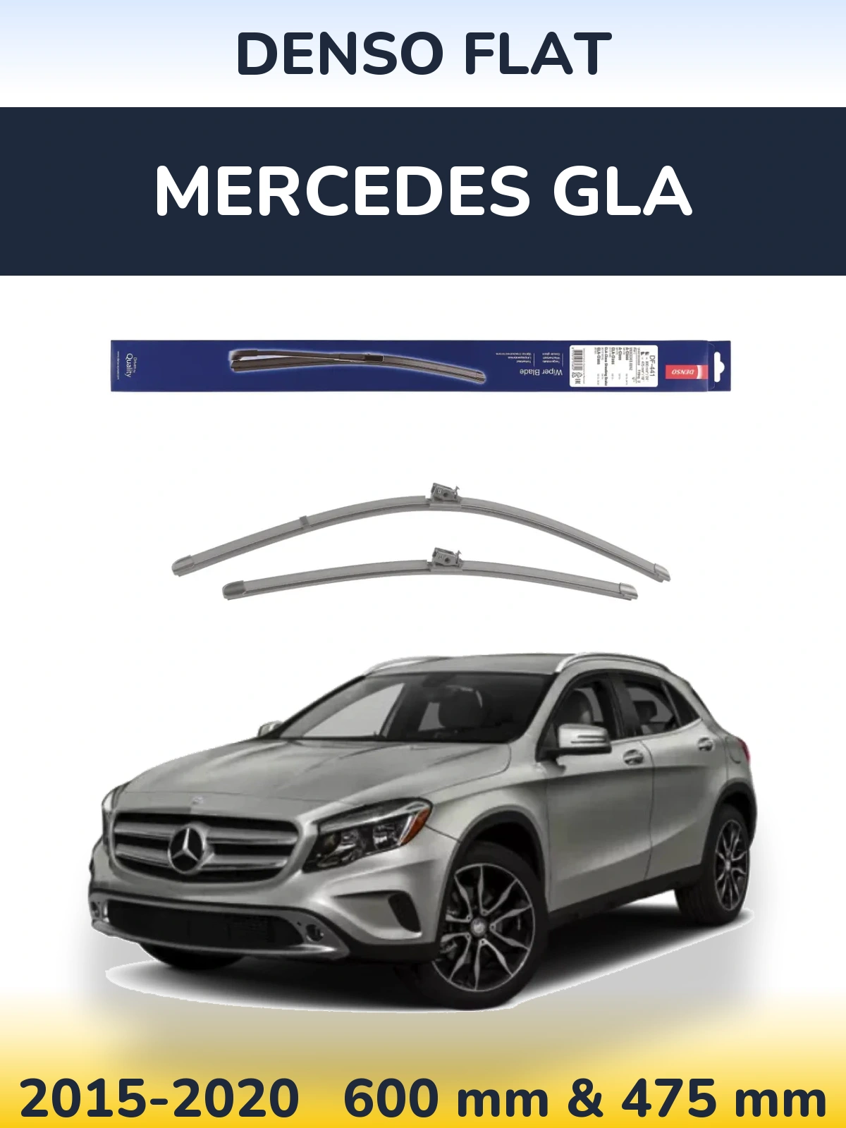 Комплект передних дворников Denso Flat 600 & 475 мм для Mercedes GLA 2015-2020