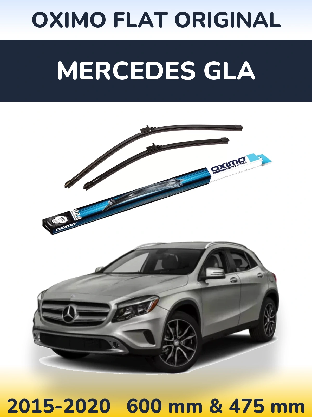 Komplet przednich wycieraczek Oximo Flat Original 600 & 475 mm do Mercedes GLA 2015-2020