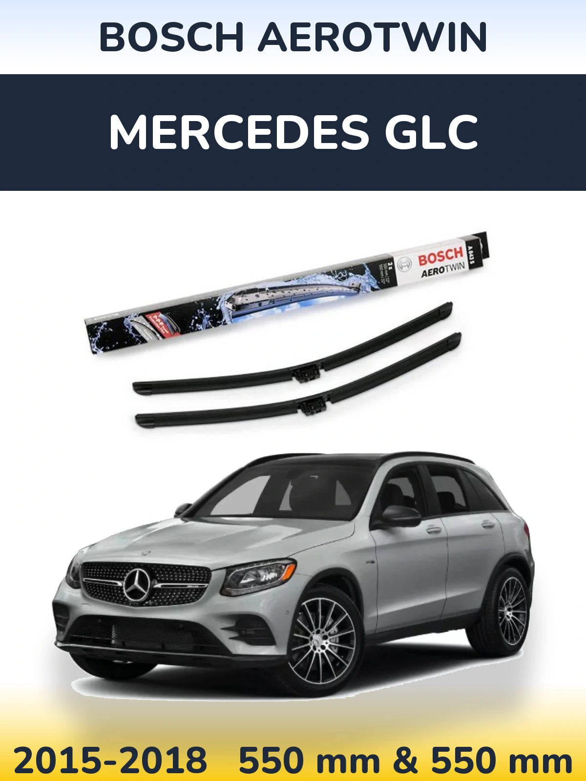 Komplet przednich wycieraczek BOSCH AeroTwin 550 & 550 mm do Mercedes GLC 2015-2018