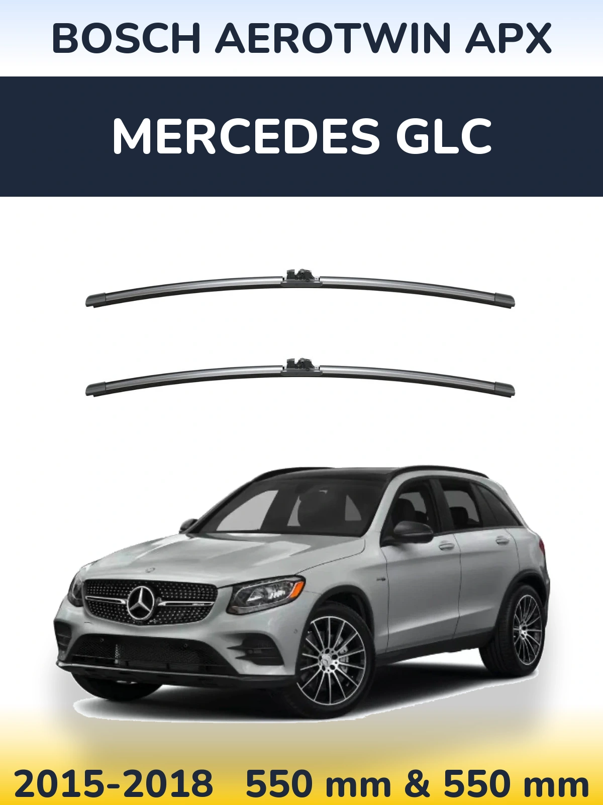 Komplet przednich wycieraczek BOSCH AeroTwin APX 550 & 550 mm do Mercedes GLC 2015-2018