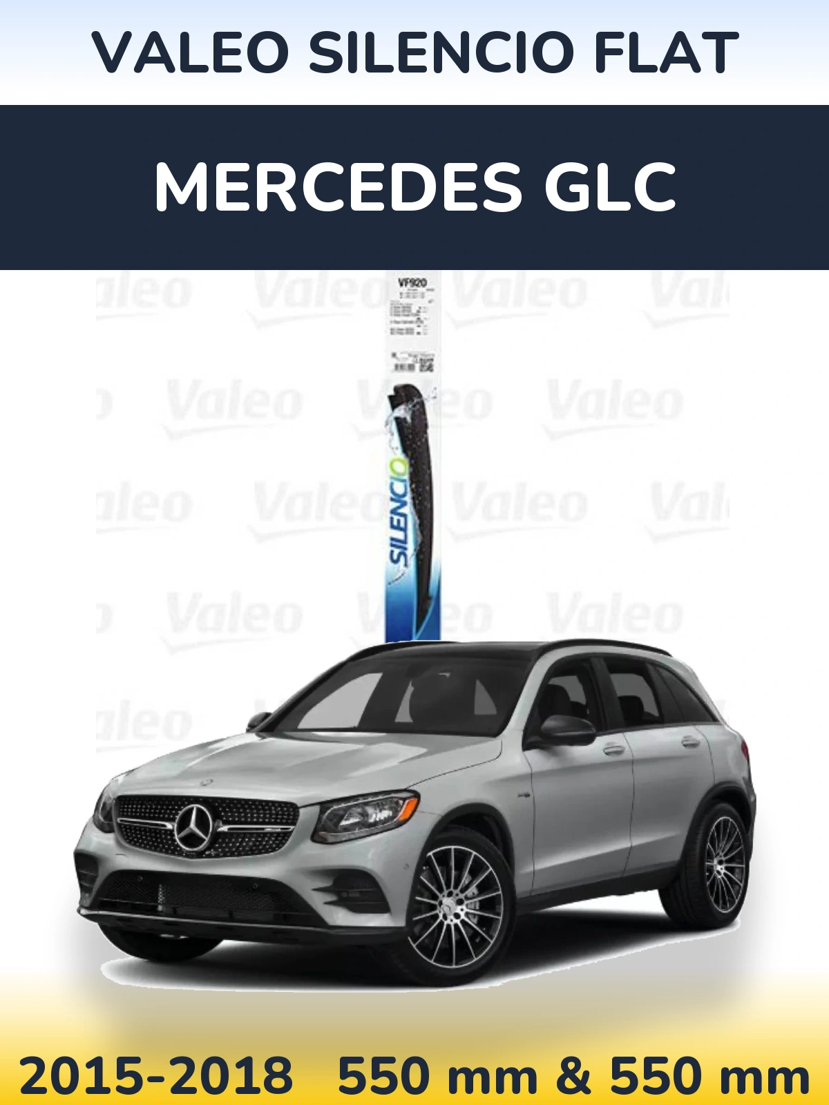 Komplet przednich wycieraczek Valeo Silencio Flat 550 & 550 mm do Mercedes GLC 2015-2018
